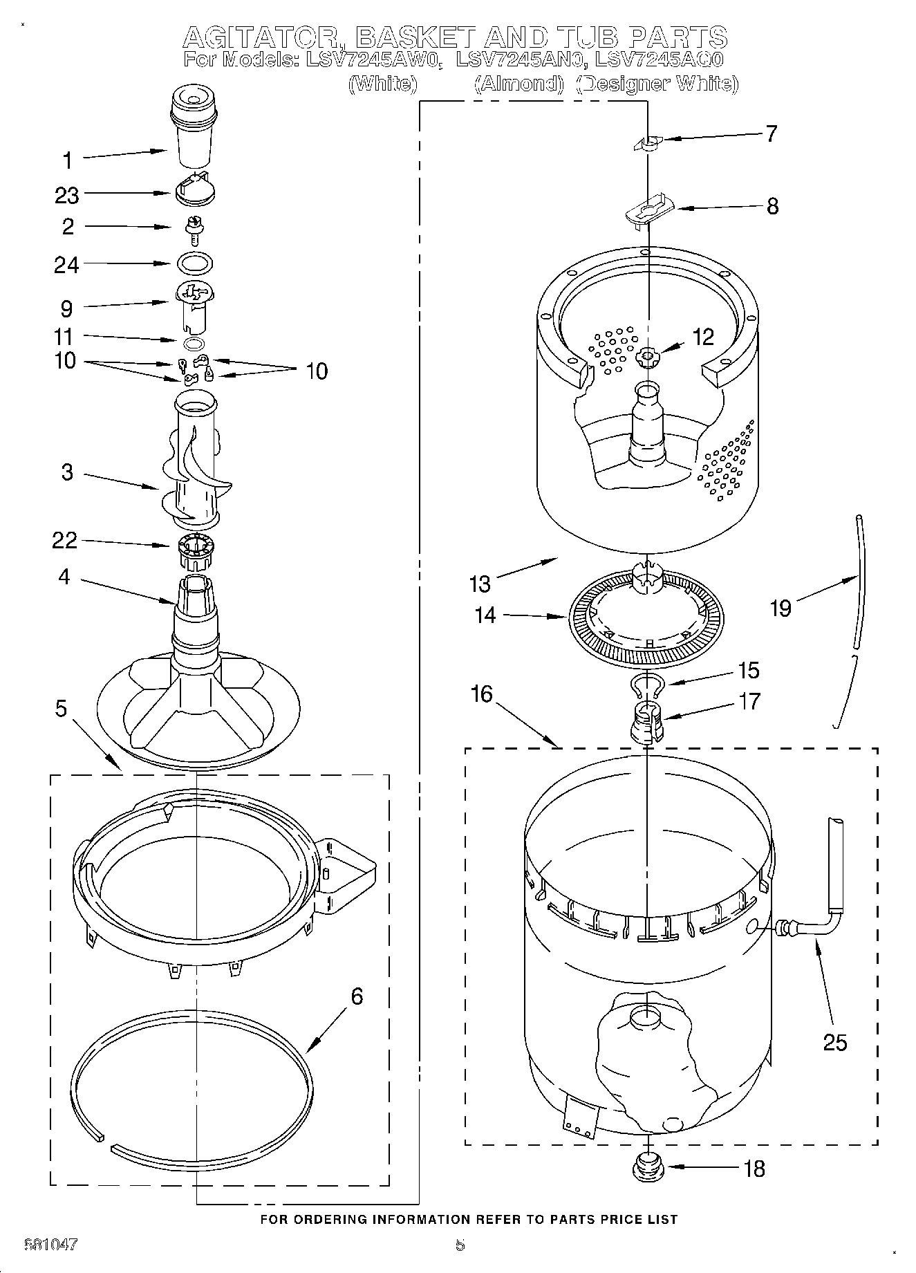 04 - AGITATOR, BASKET AND TUB