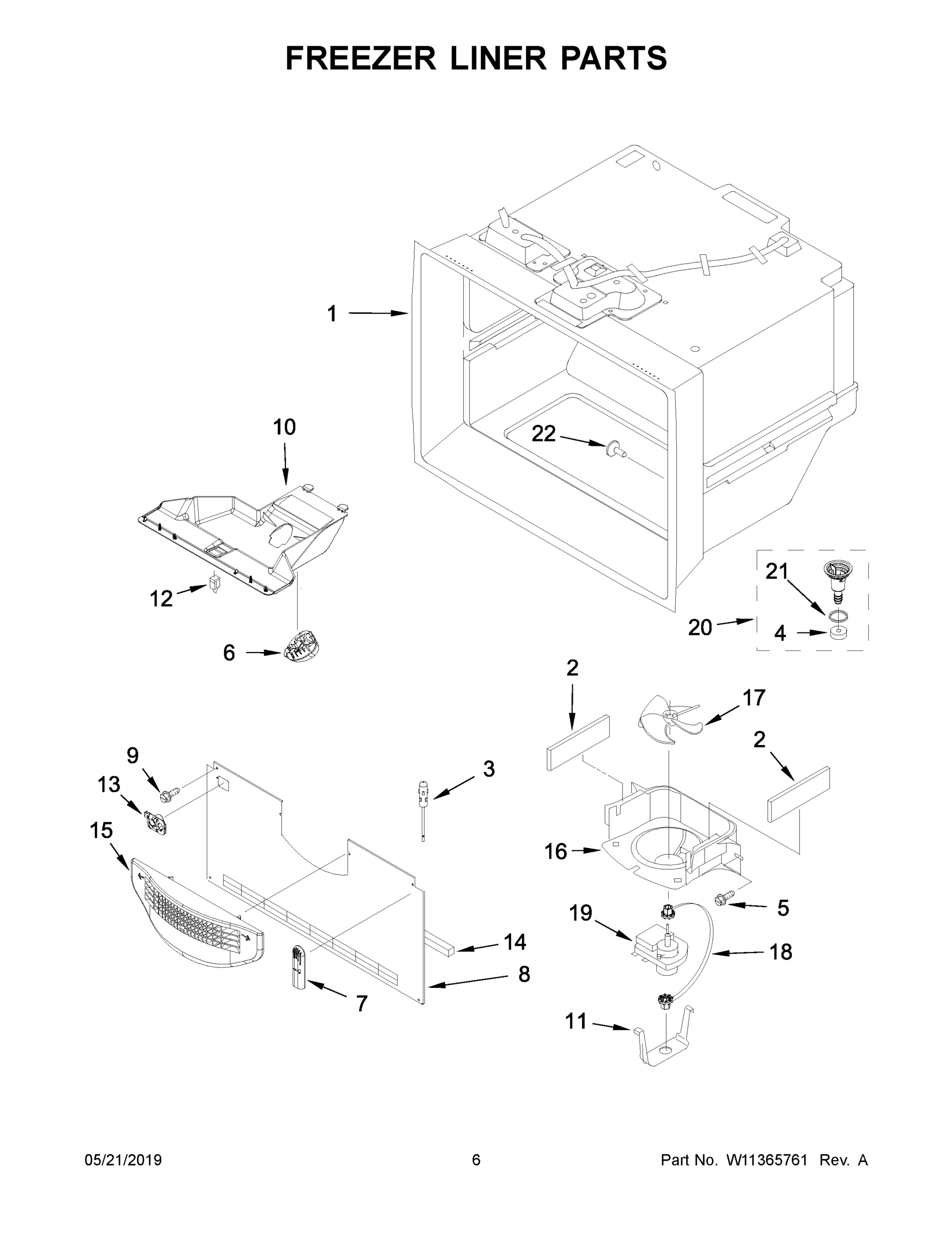 04 - FREEZER LINER PARTS