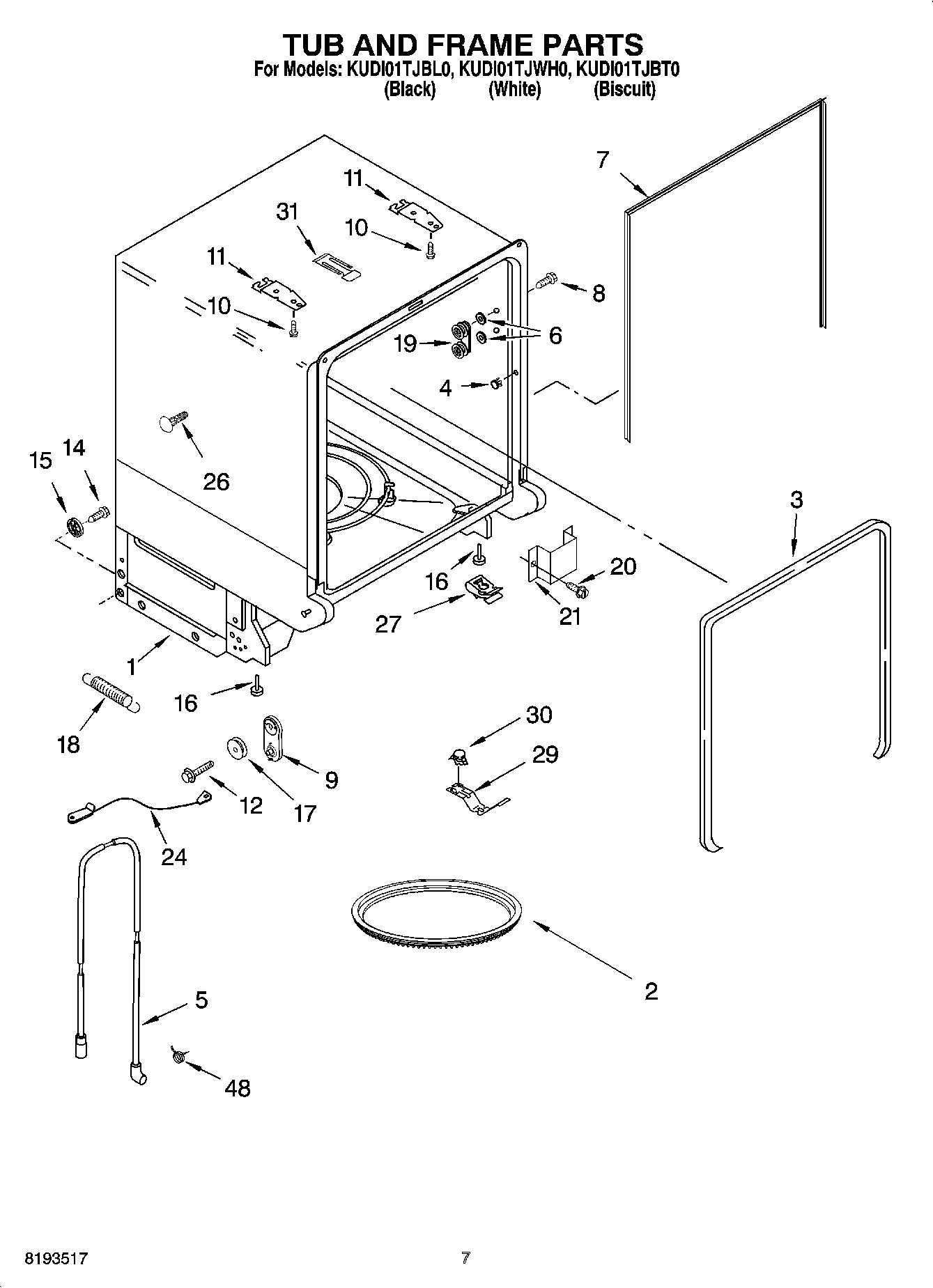 07 - TUB AND FRAME PARTS