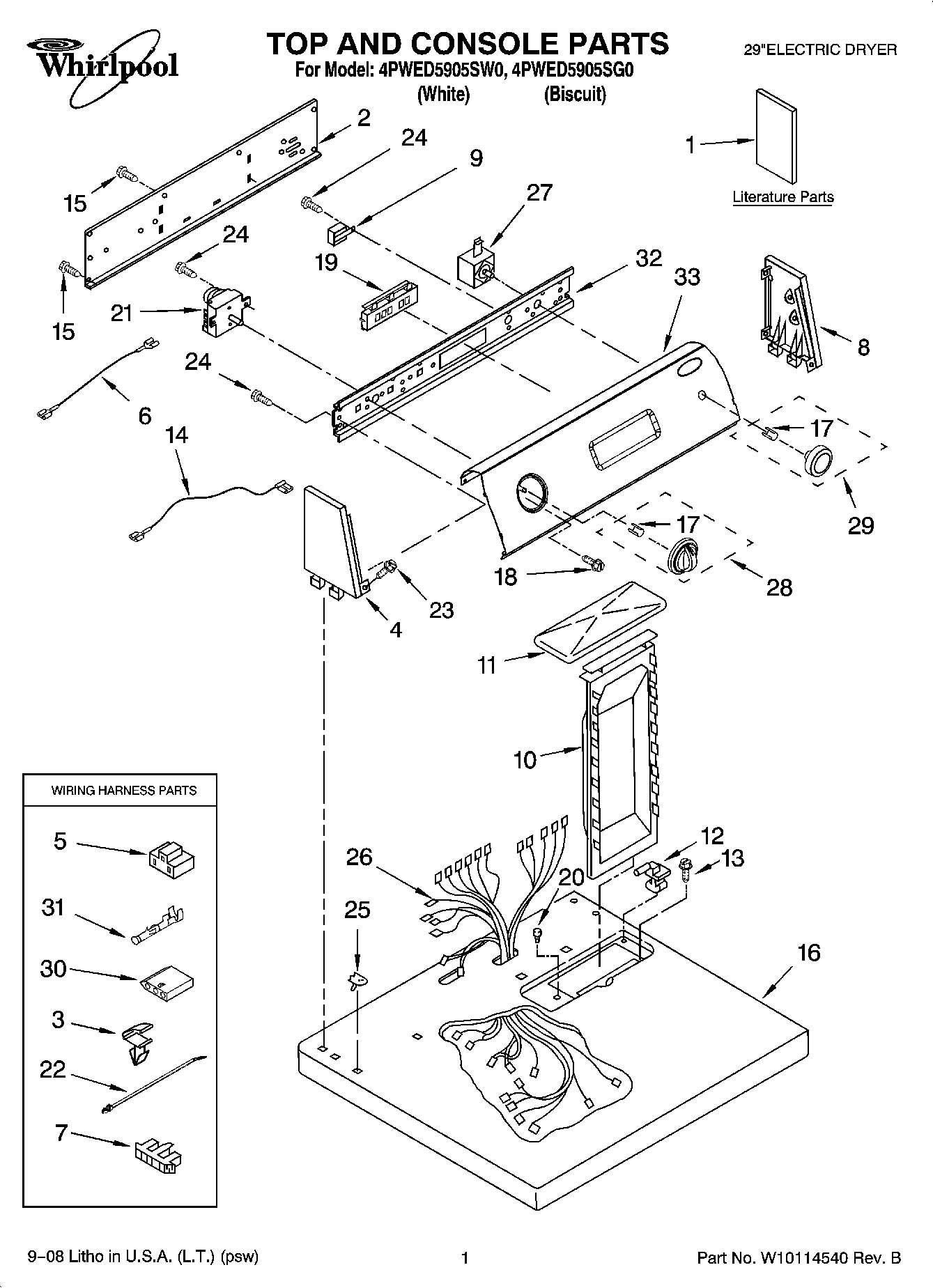 01 - TOP AND CONSOLE PARTS