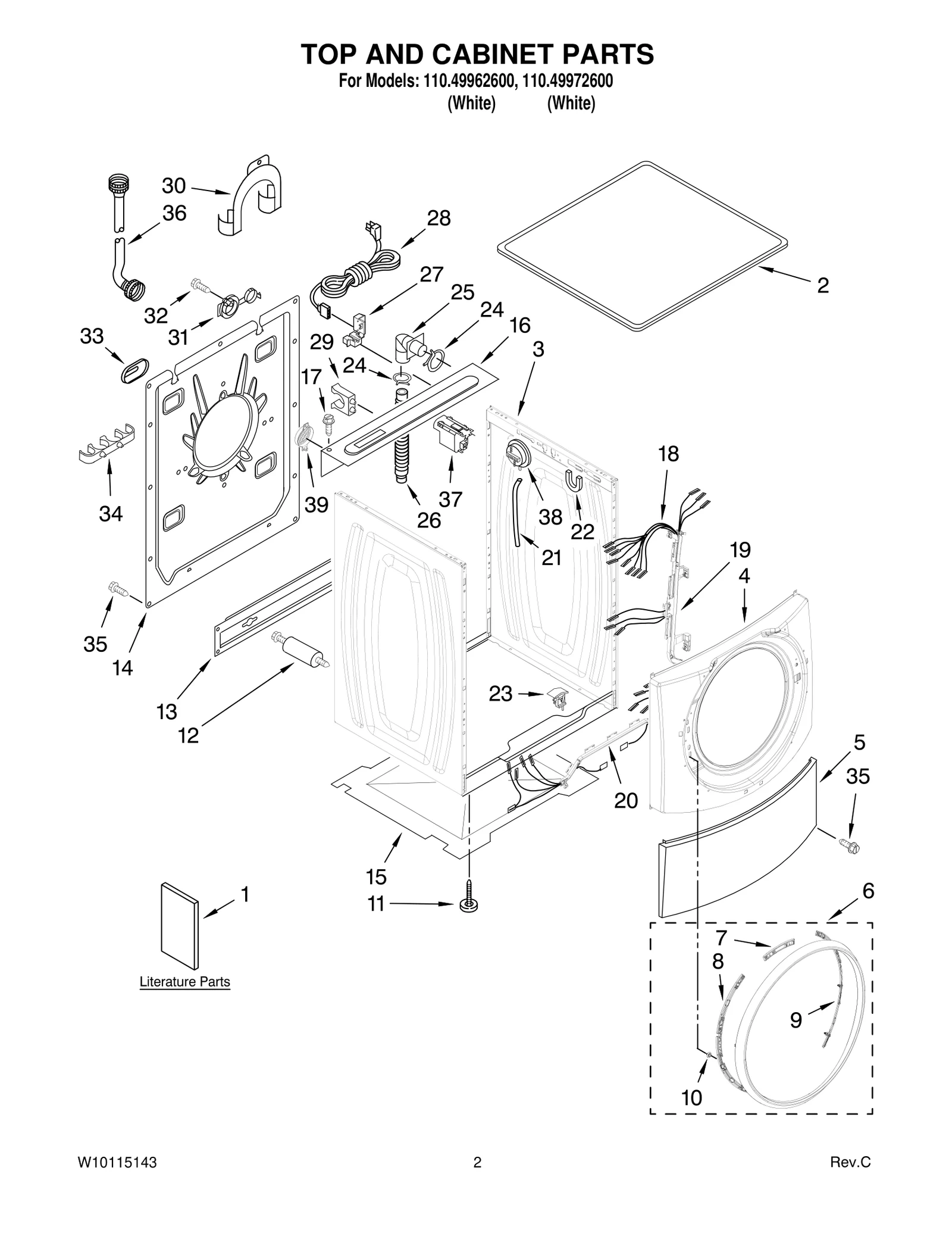 TOP AND CABINET PARTS