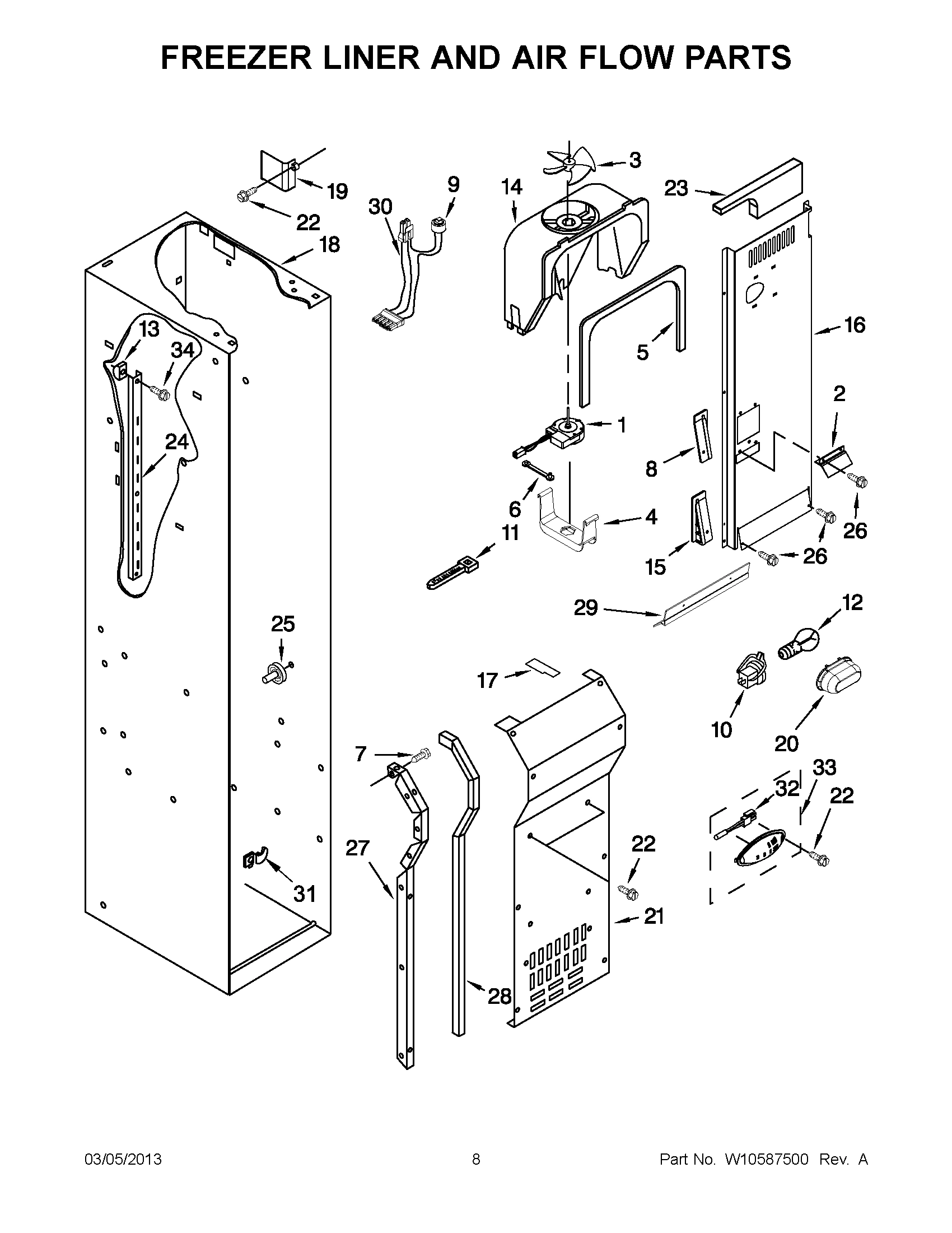 04 - FREEZER LINER AND AIR FLOW PARTS