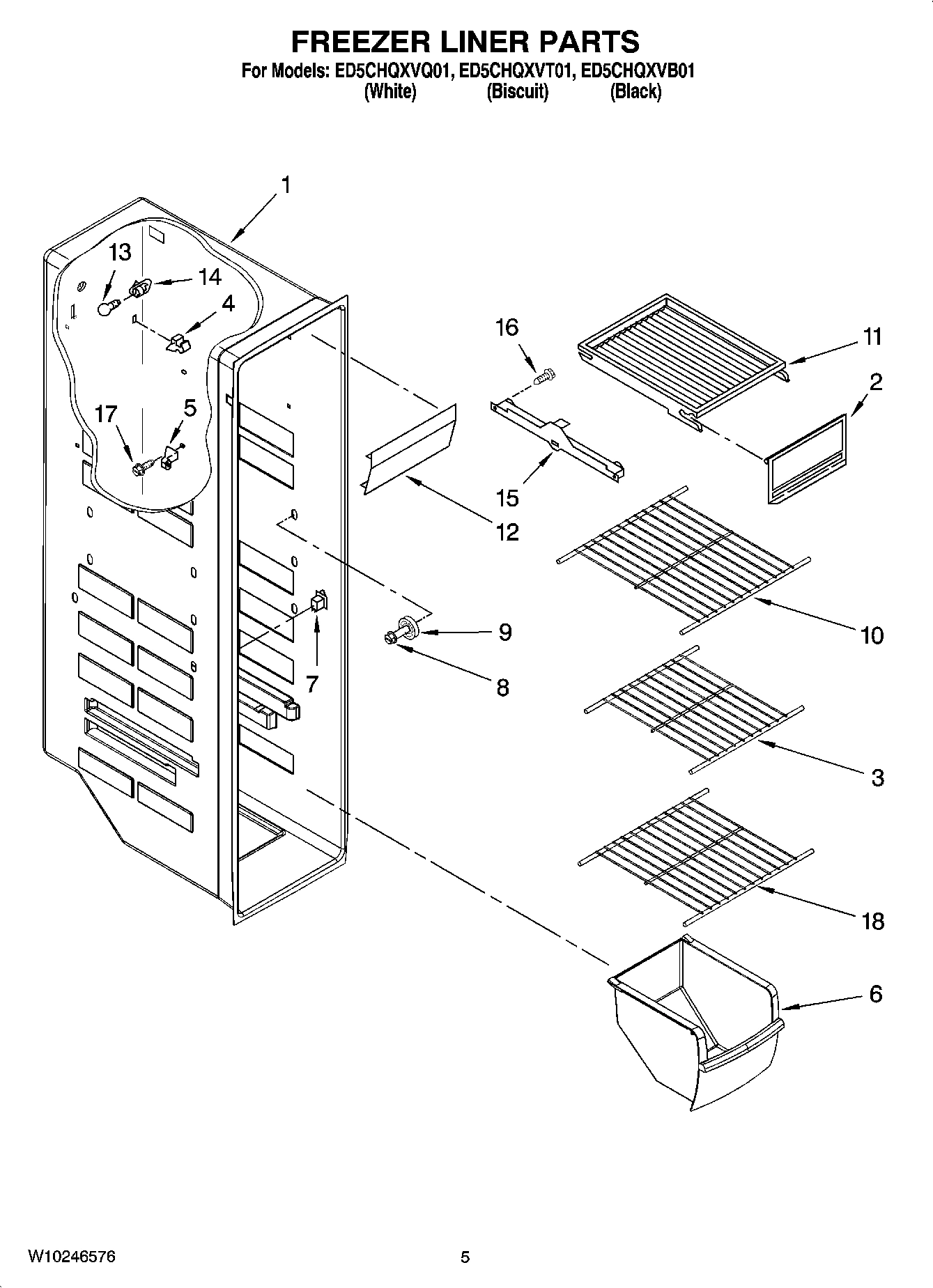 04 - FREEZER LINER PARTS