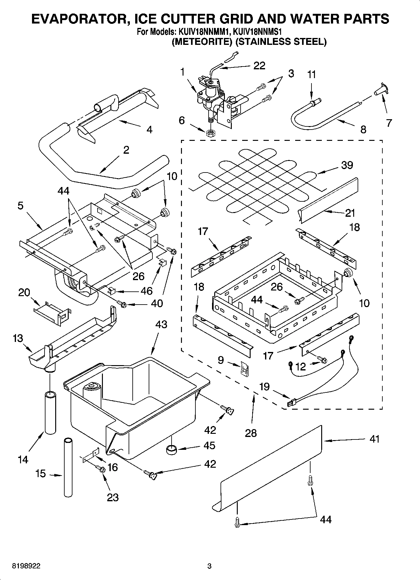 02 - EVAPORATOR ICE CUTTER GRID AND WATER PARTS