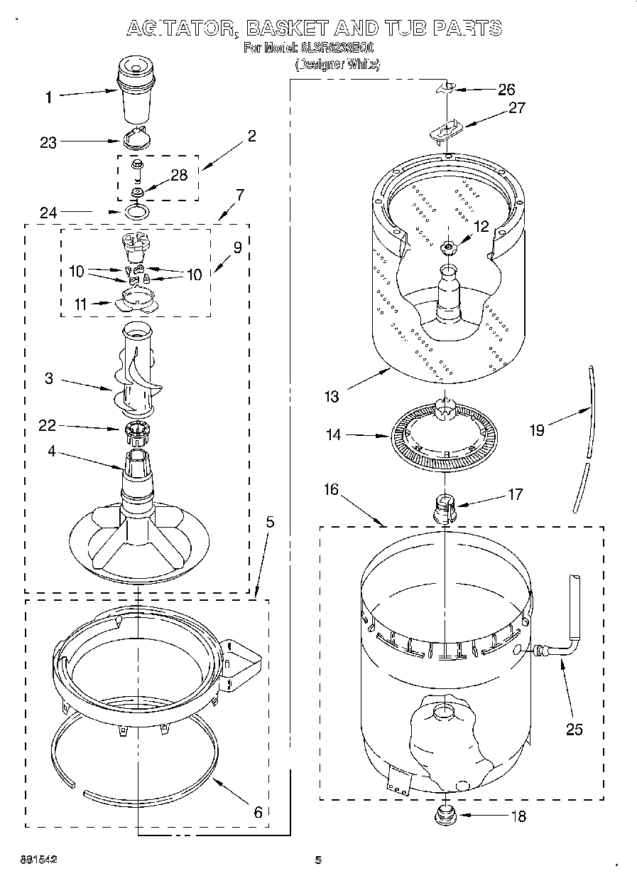 03 - AGITATOR, BASKET AND TUB