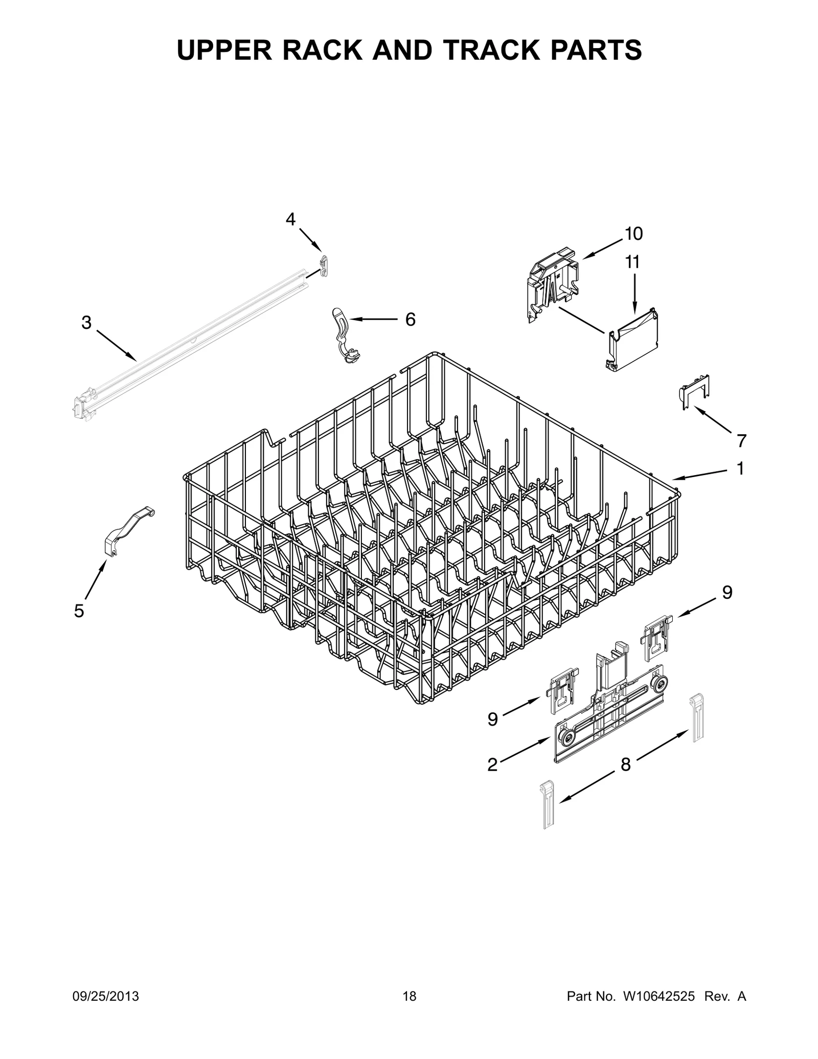 UPPER RACK AND TRACK PARTS