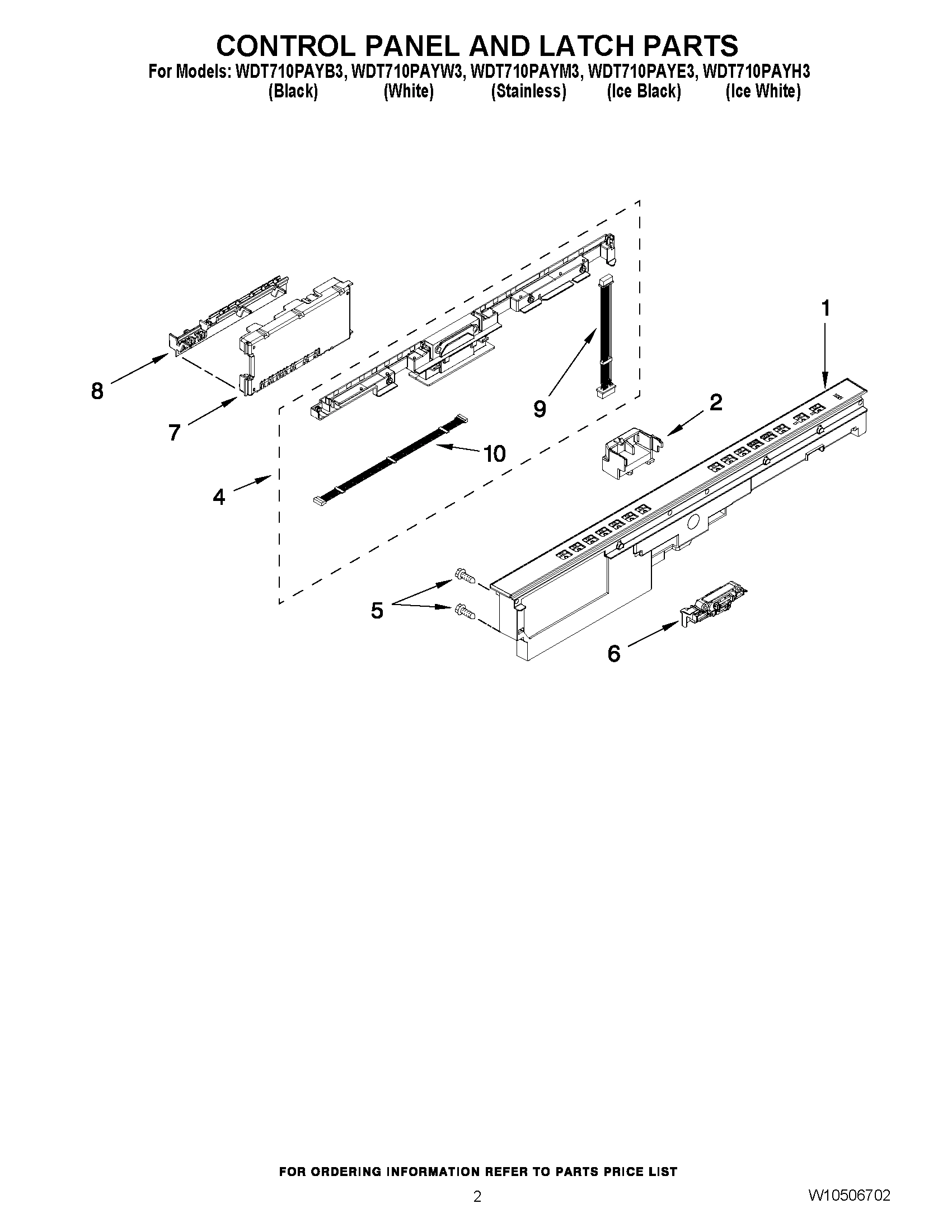 02 - CONTROL PANEL AND LATCH PARTS