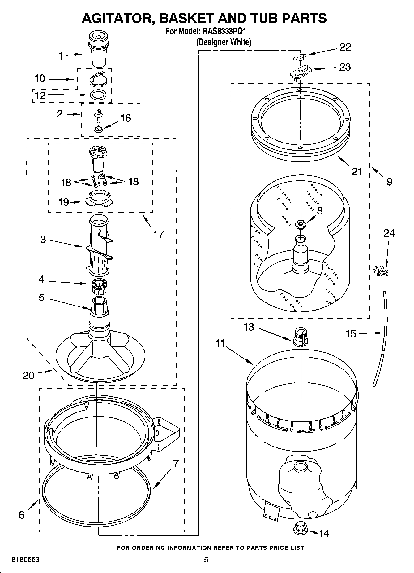 03 - AGITATOR, BASKET AND TUB PARTS