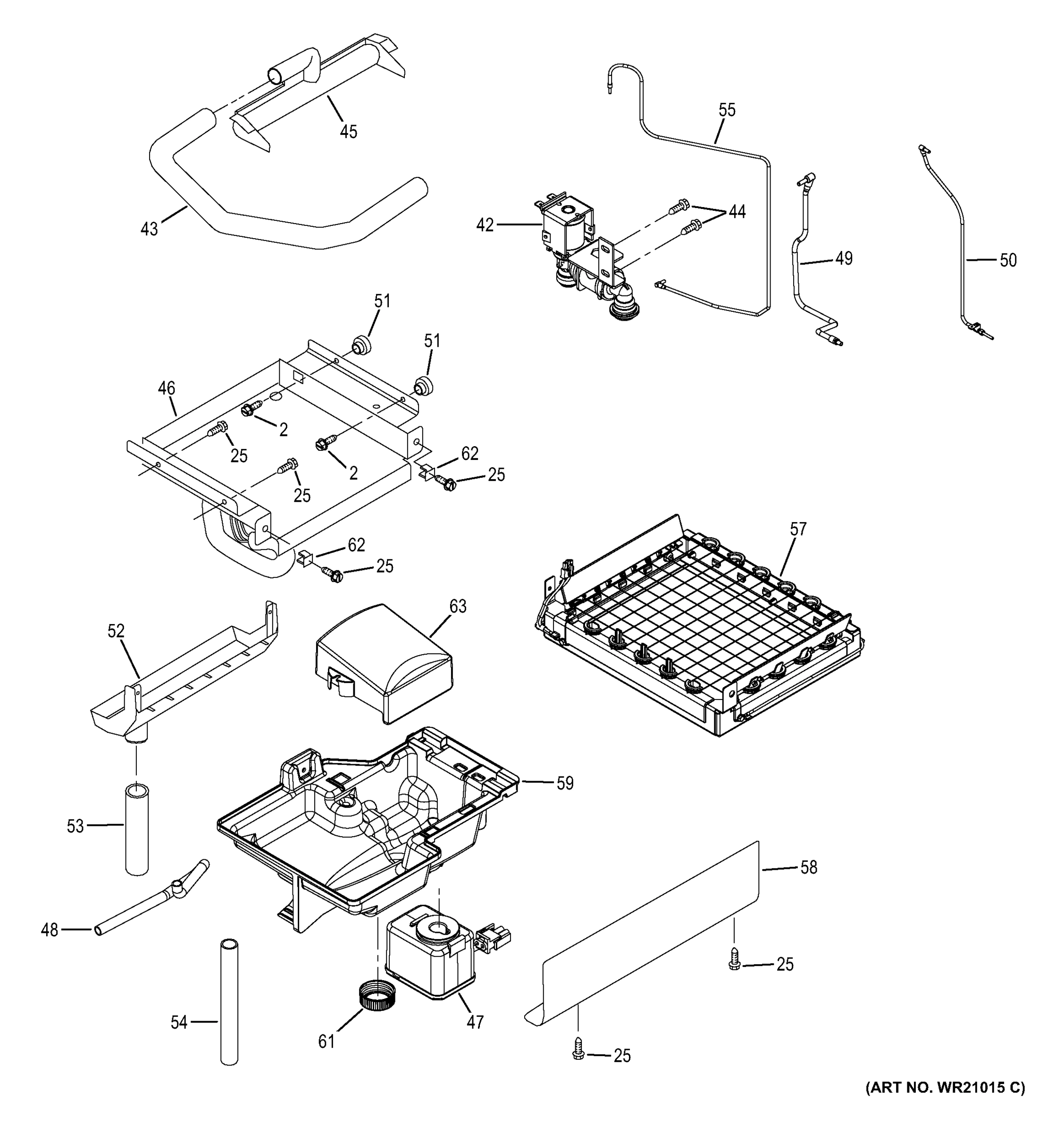 EVAPORATOR, ICE CUTTER GRID & WATER PARTS
