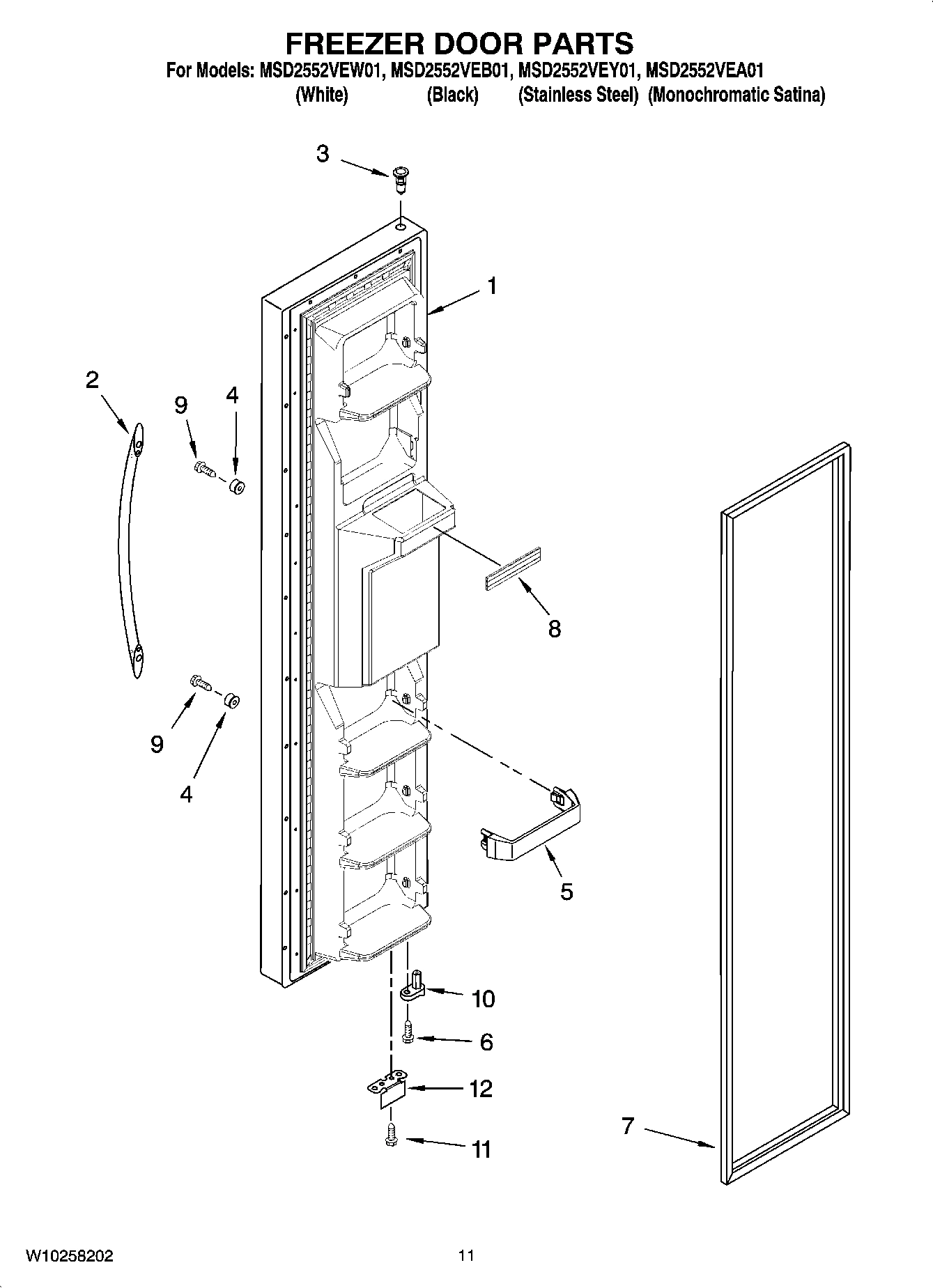 07 - FREEZER DOOR PARTS