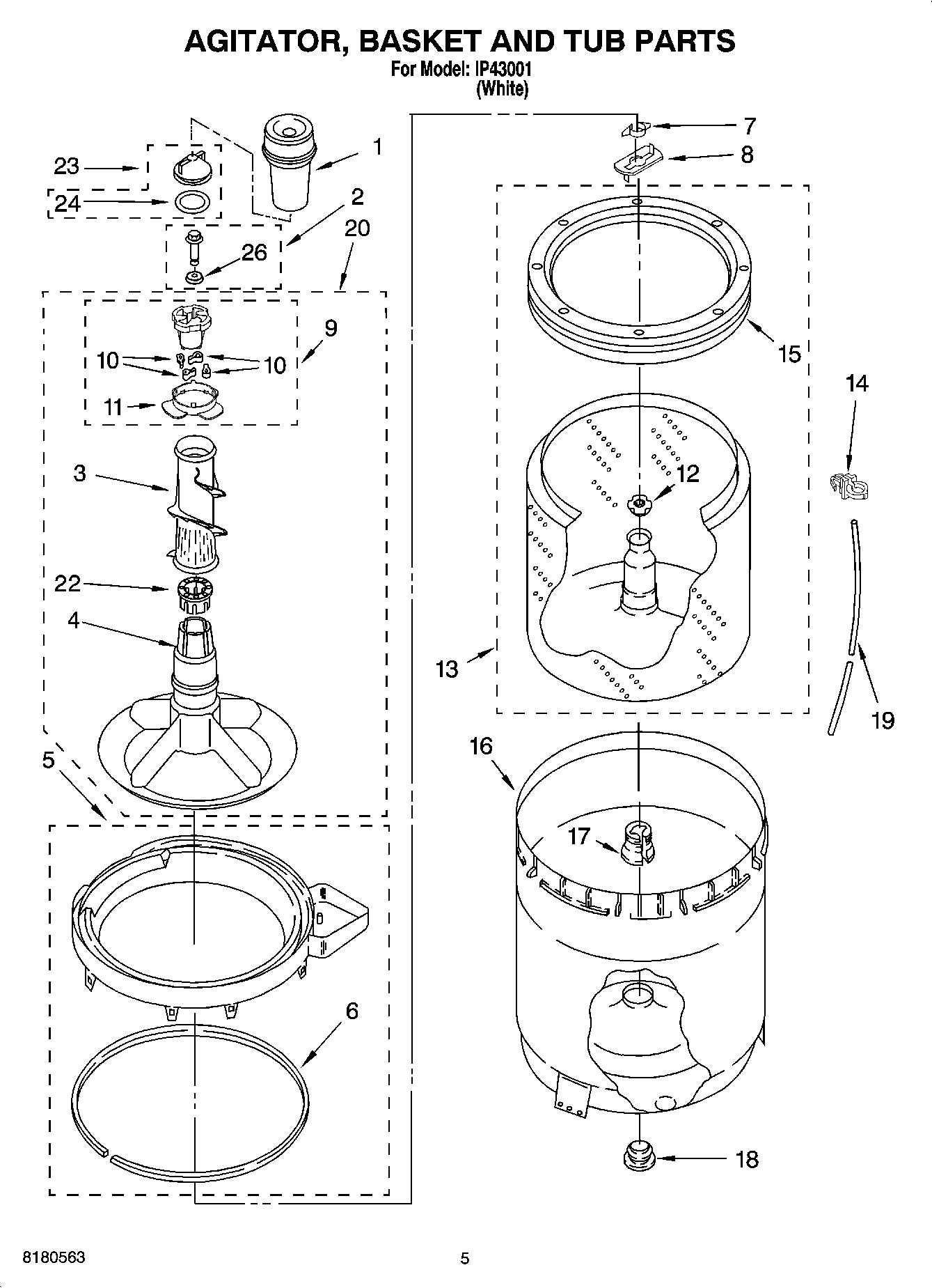 03 - AGITATOR, BASKET AND TUB PARTS