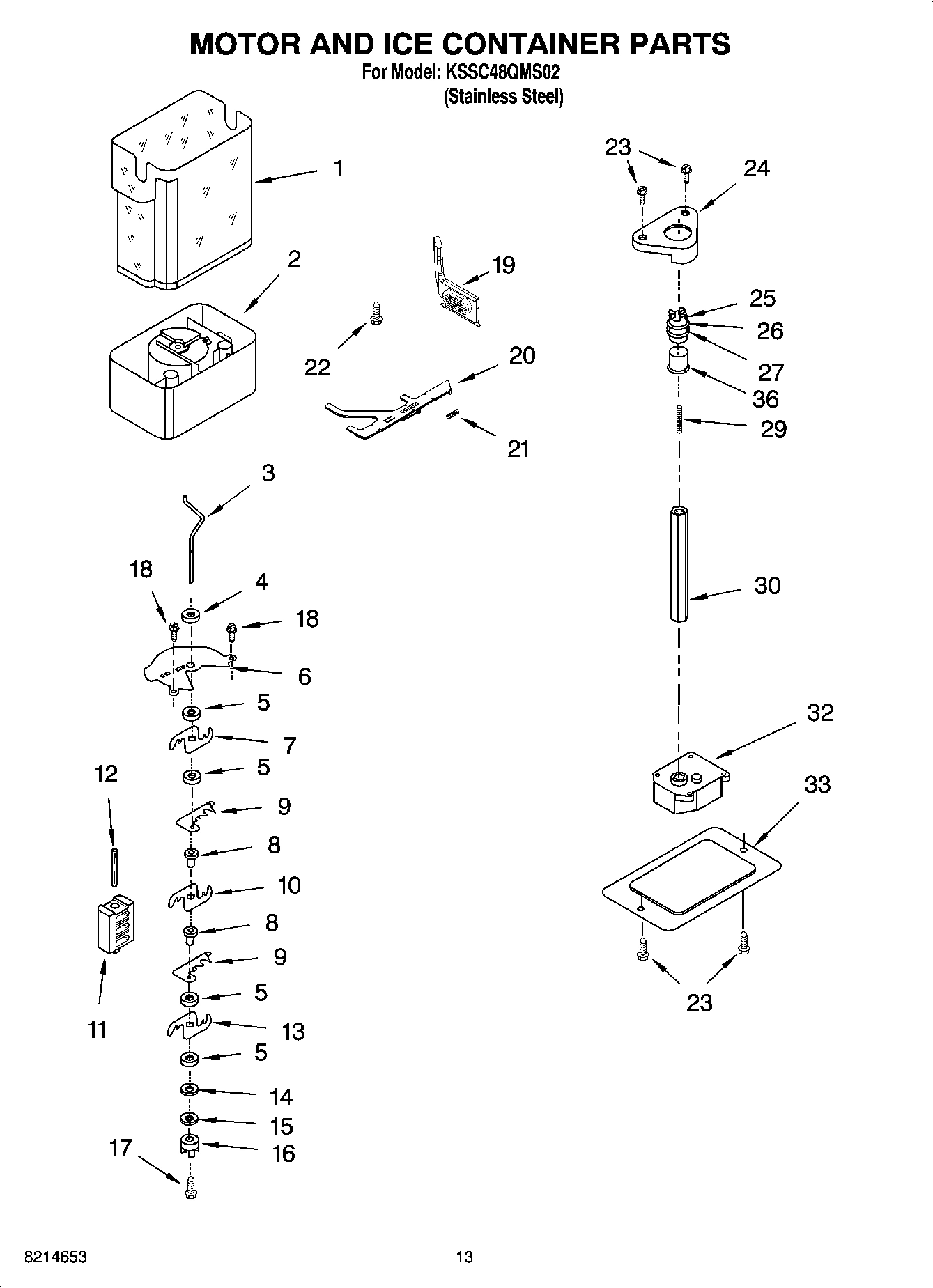 09 - MOTOR AND ICE CONTAINER PARTS