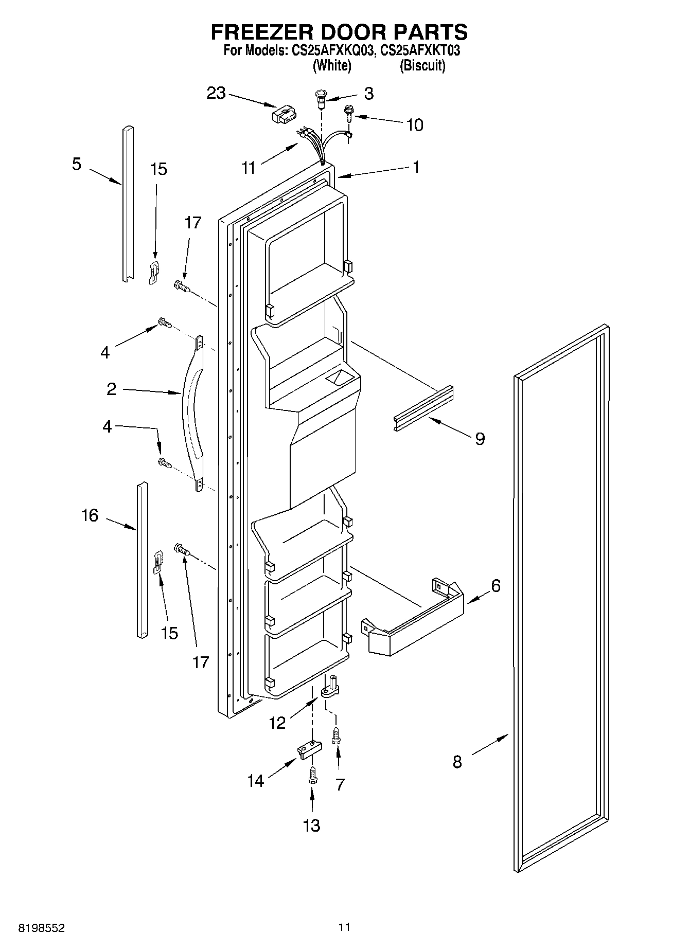 07 - FREEZER DOOR PARTS