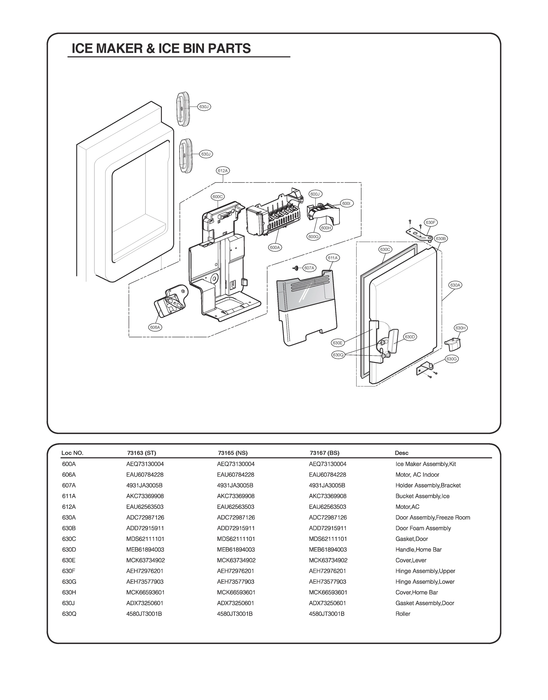 ICEMAKER & ICE BIN PARTS