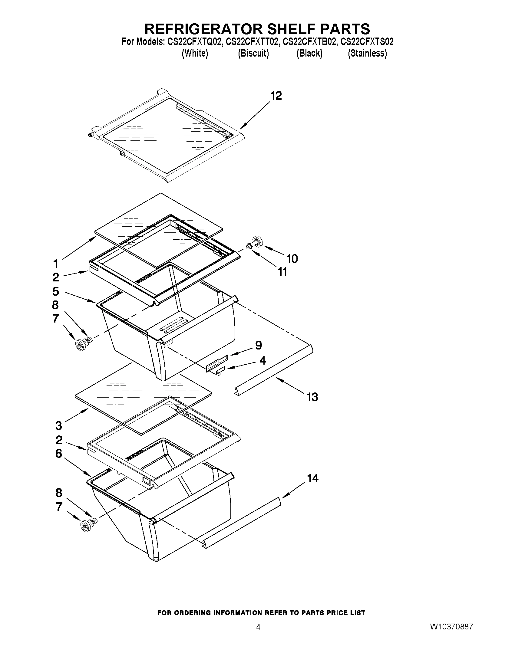 03 - REFRIGERATOR SHELF PARTS