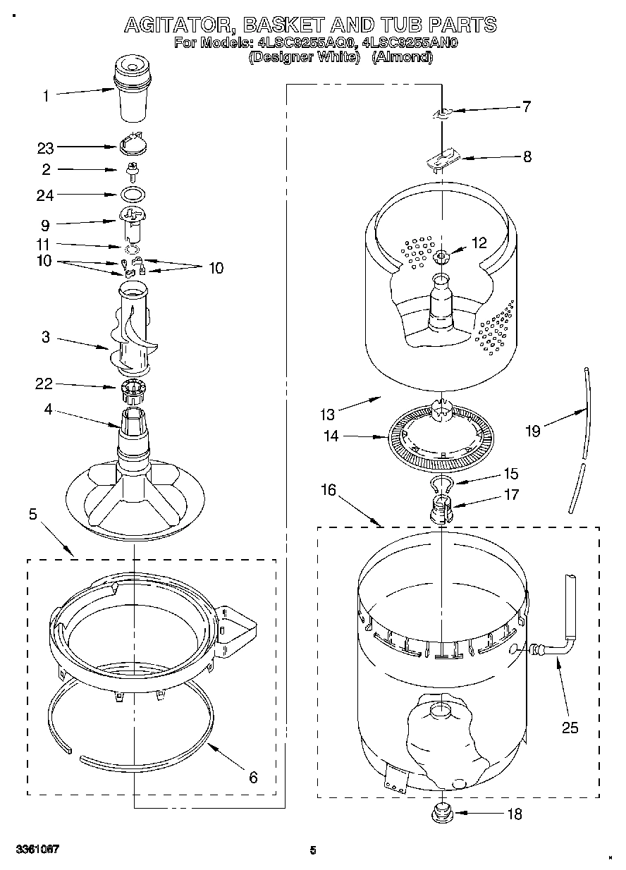 04 - AGITATOR, BASKET AND TUB