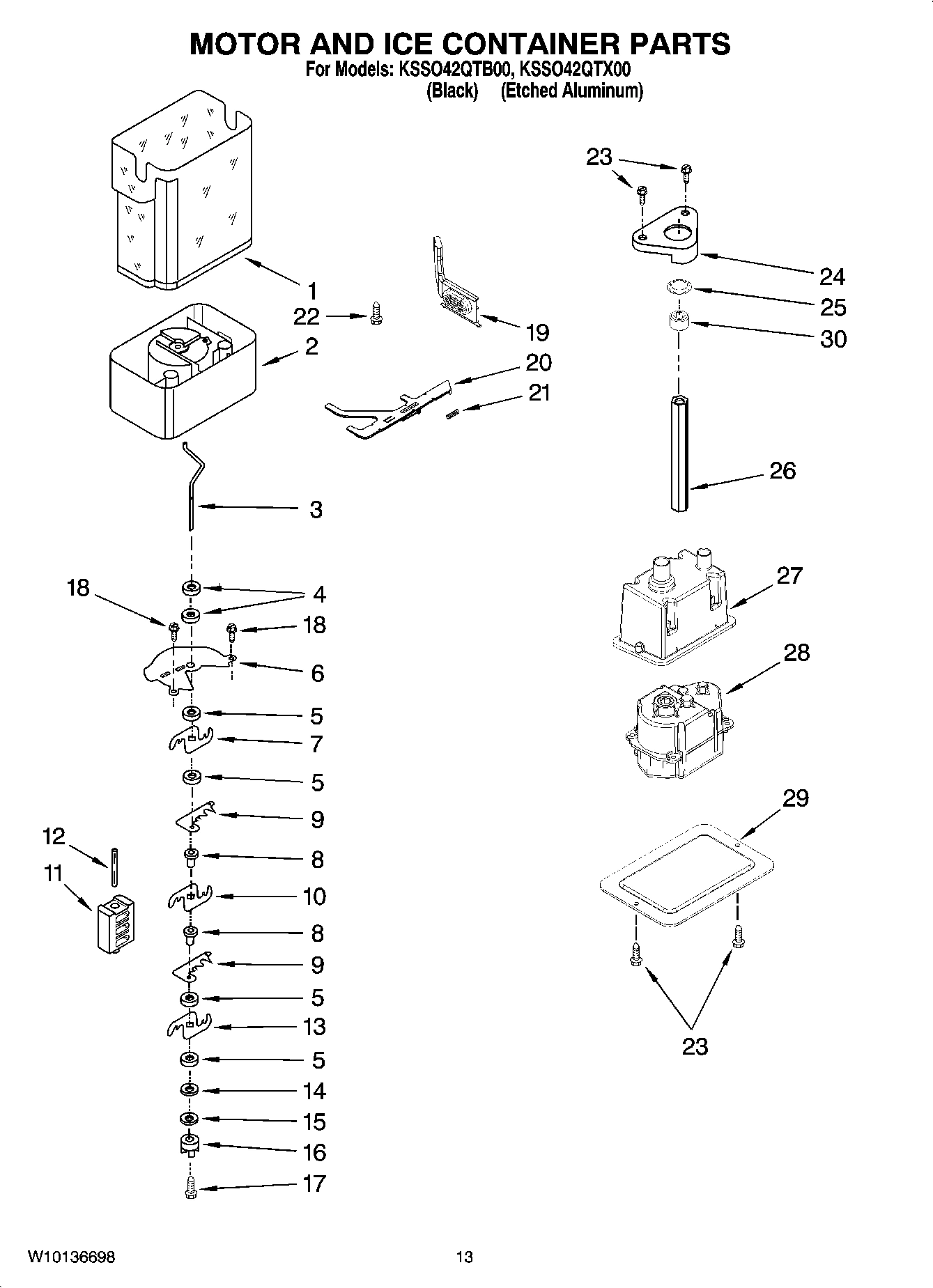 09 - MOTOR AND ICE CONTAINER PARTS