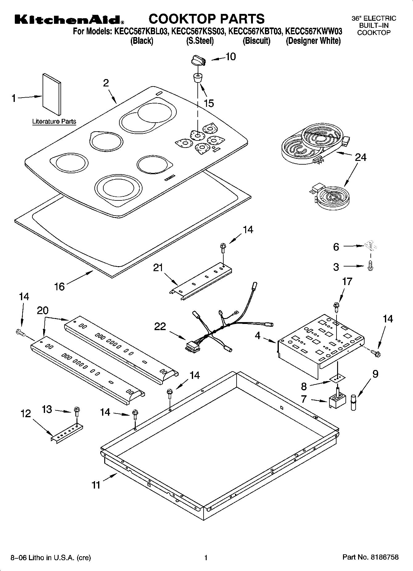 01 - COOKTOP PARTS, MISCELLANEOUS PARTS