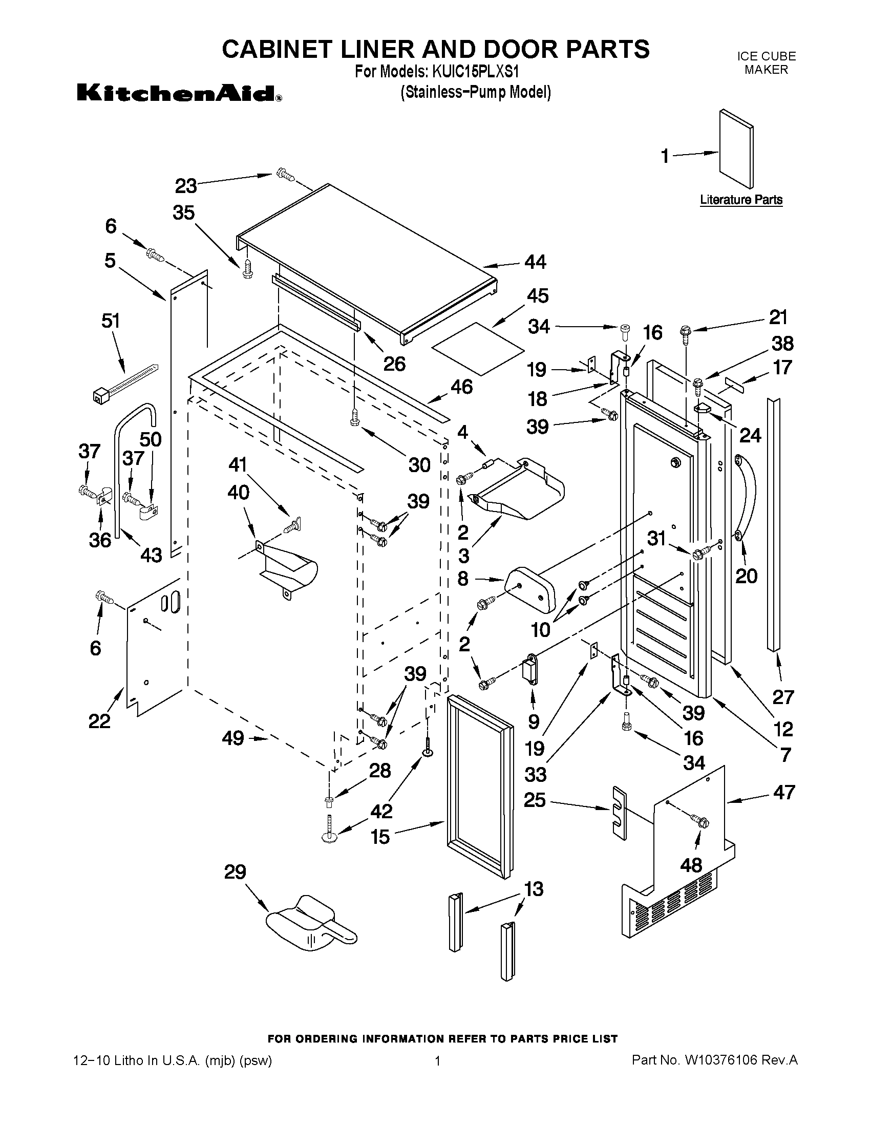 01 - CABINET LINER AND DOOR PARTS