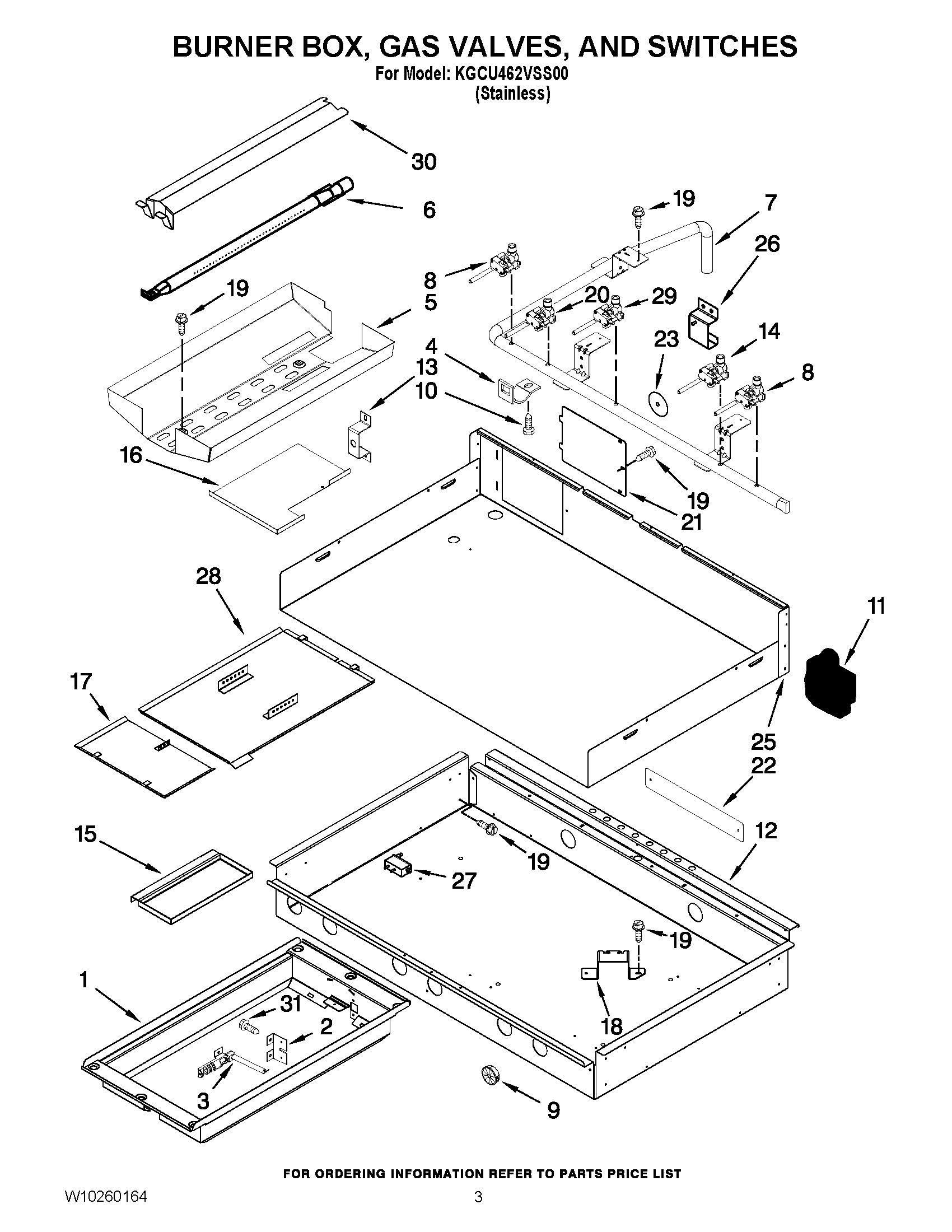 02 - BURNER BOX, GAS VALVES, AND SWITCHES