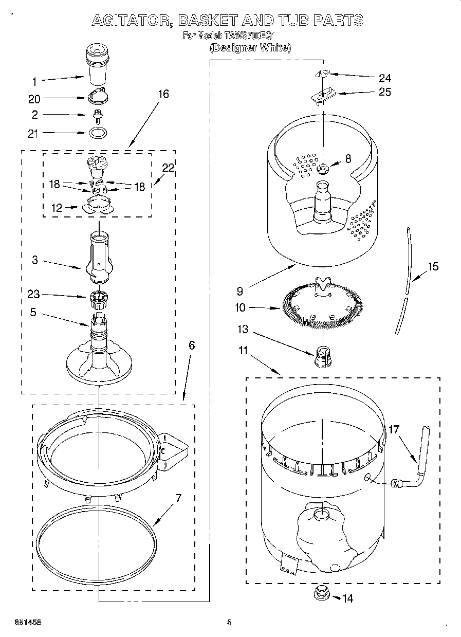 03 - AGITATOR, BASKET AND TUB