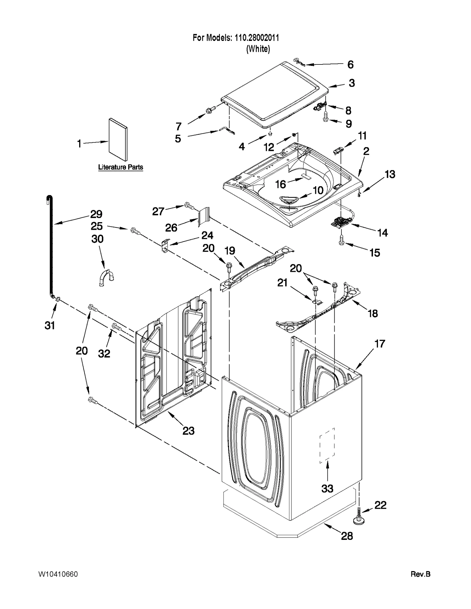 TOP AND CABINET PARTS