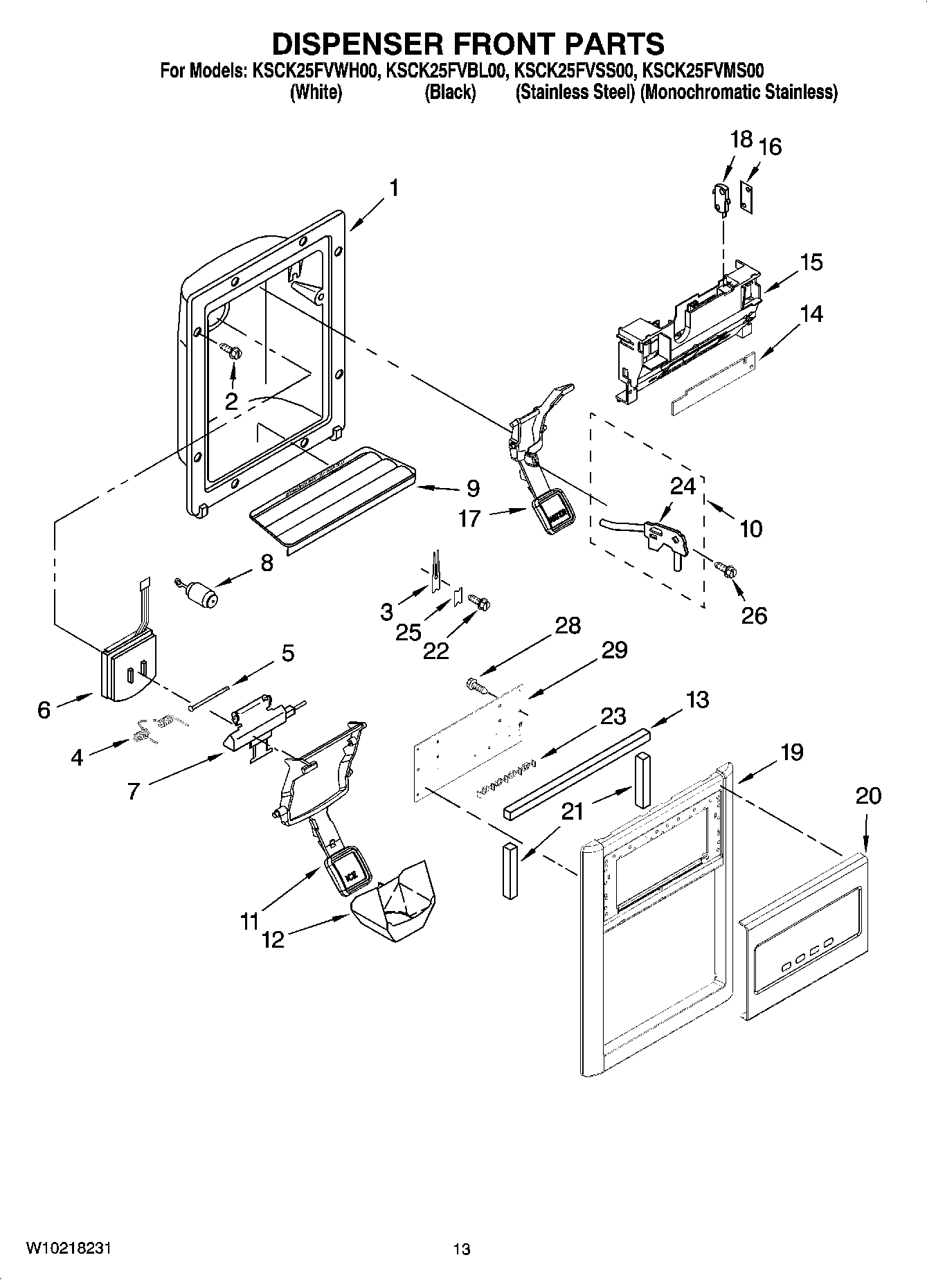 08 - DISPENSER FRONT PARTS