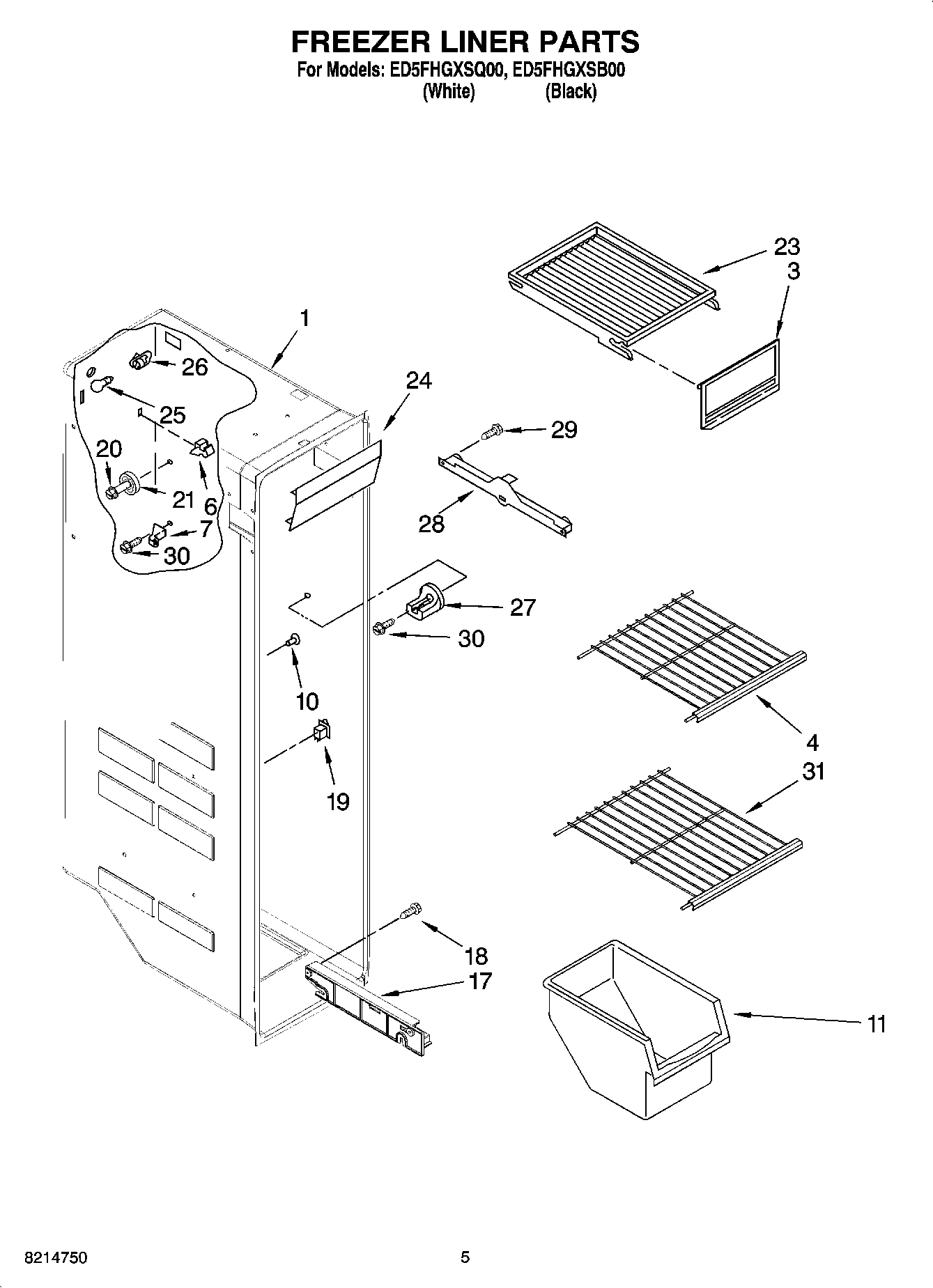04 - FREEZER LINER PARTS