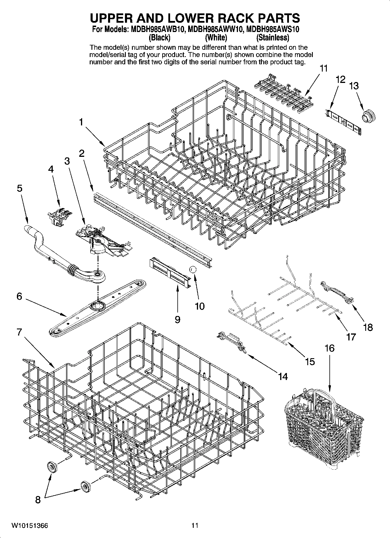 09 - UPPER AND LOWER RACK PARTS