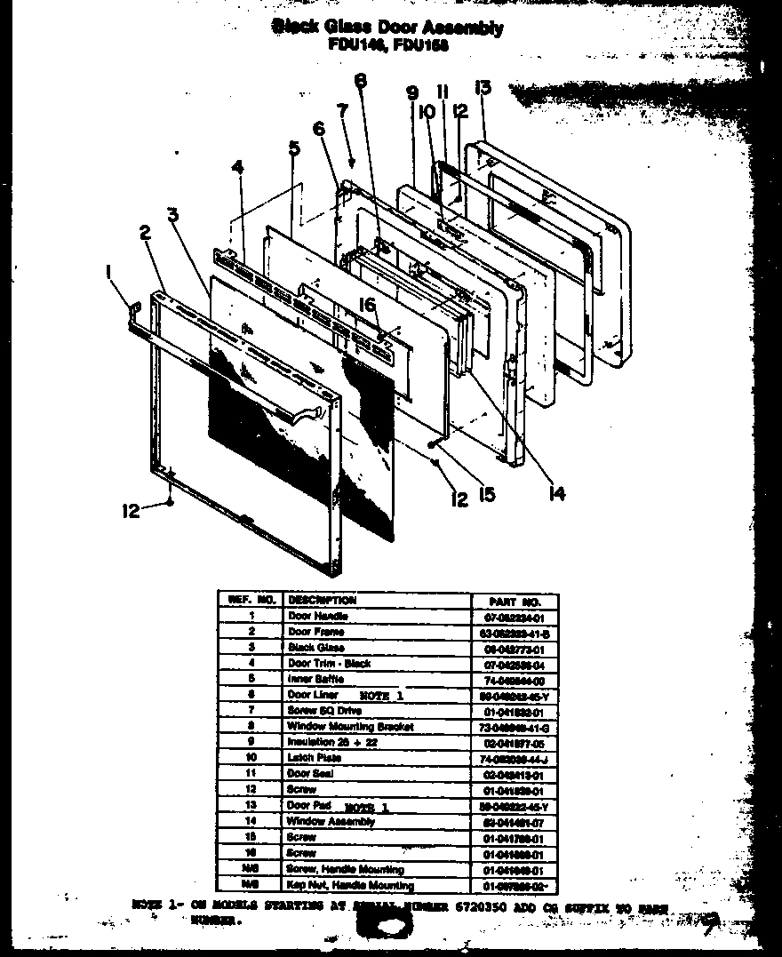 01 - BLACK GLASS DOOR ASSY