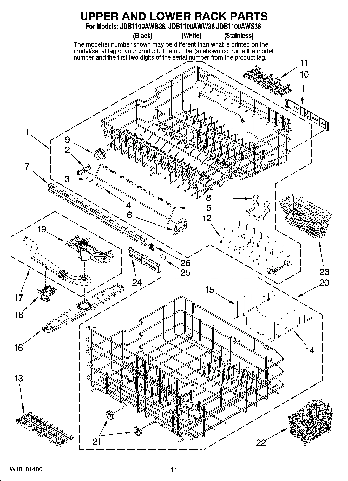 09 - UPPER AND LOWER RACK PARTS