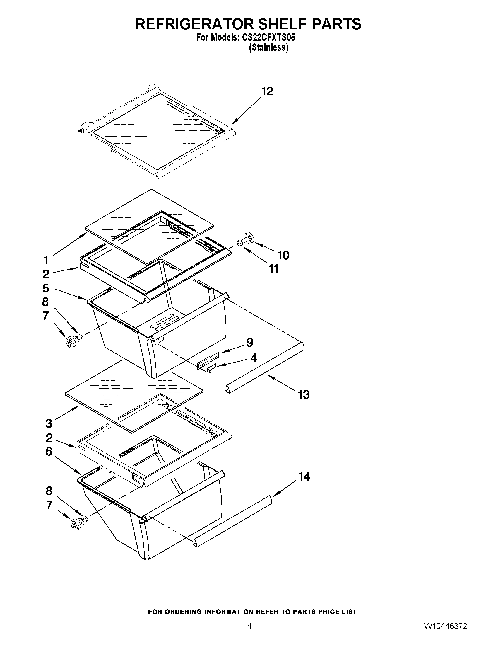03 - REFRIGERATOR SHELF PARTS