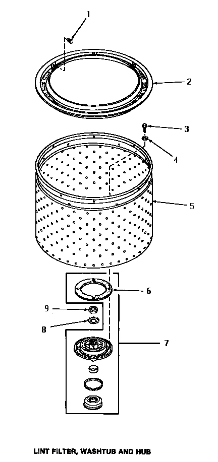 11 - LINT FILTER, WASHTUB & HUB