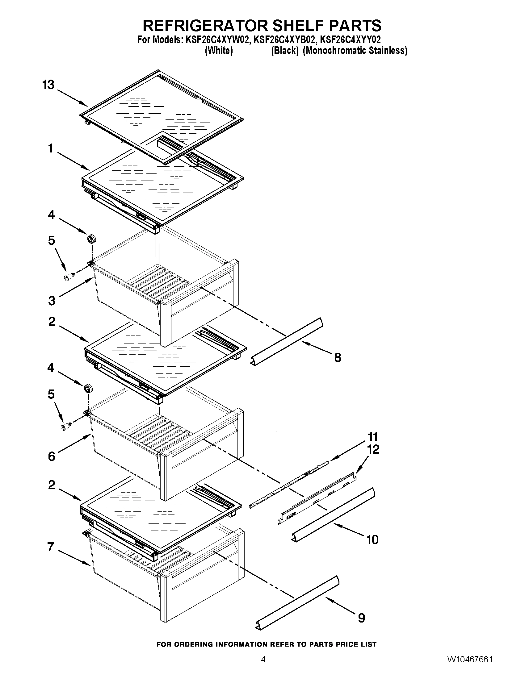 03 - REFRIGERATOR SHELF PARTS