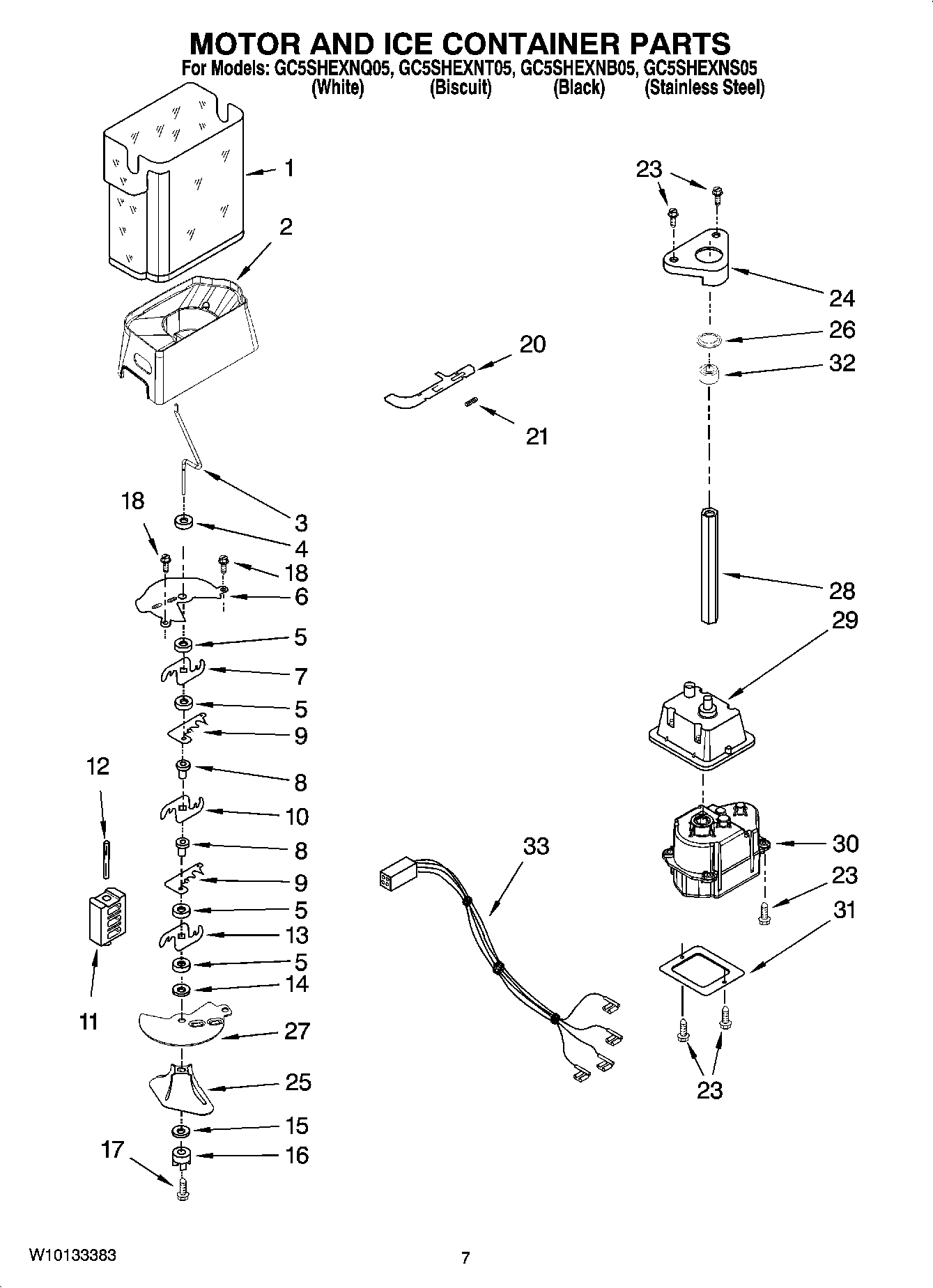 05 - MOTOR AND ICE CONTAINER PARTS