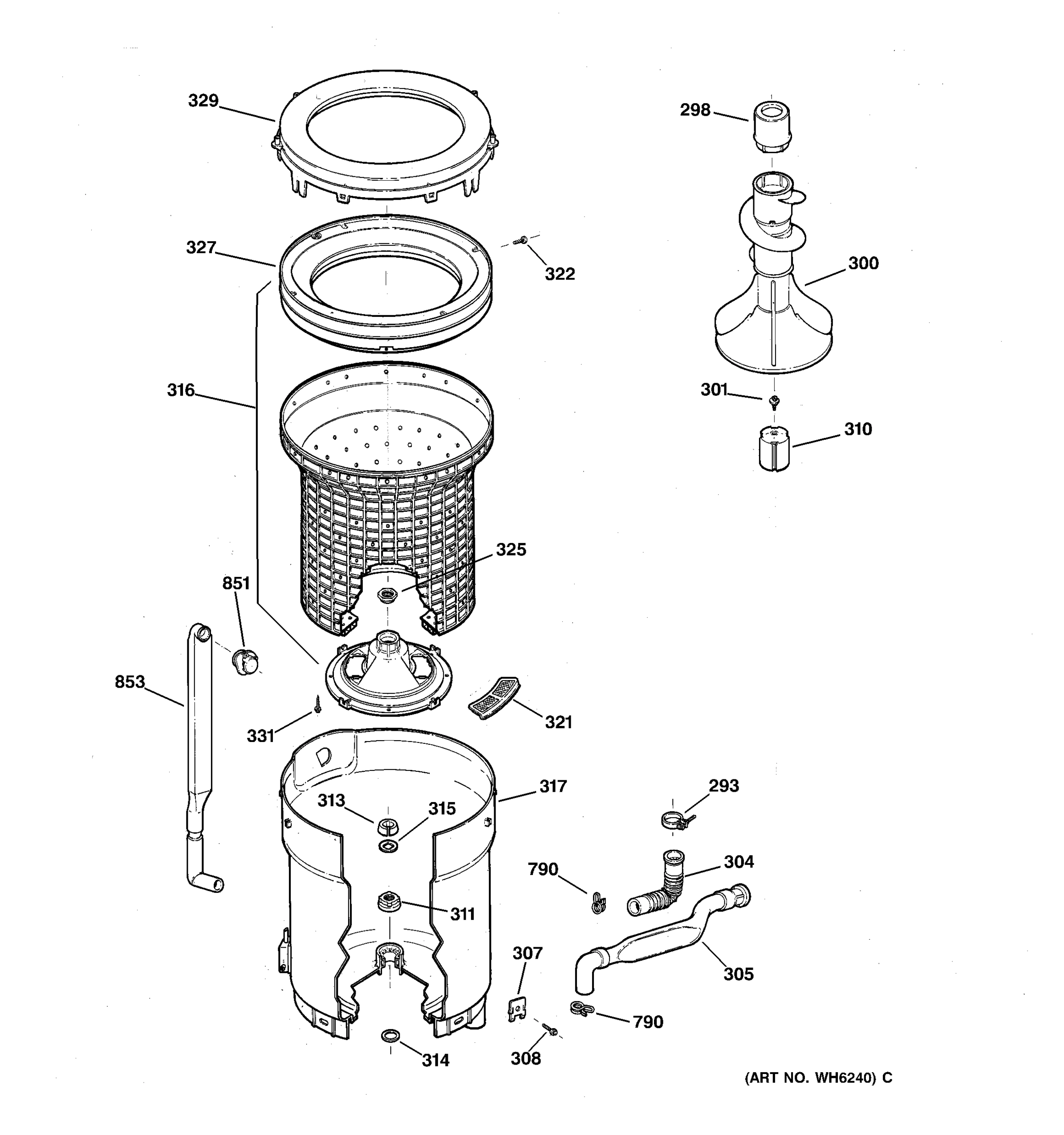 TUB, BASKET & AGITATOR