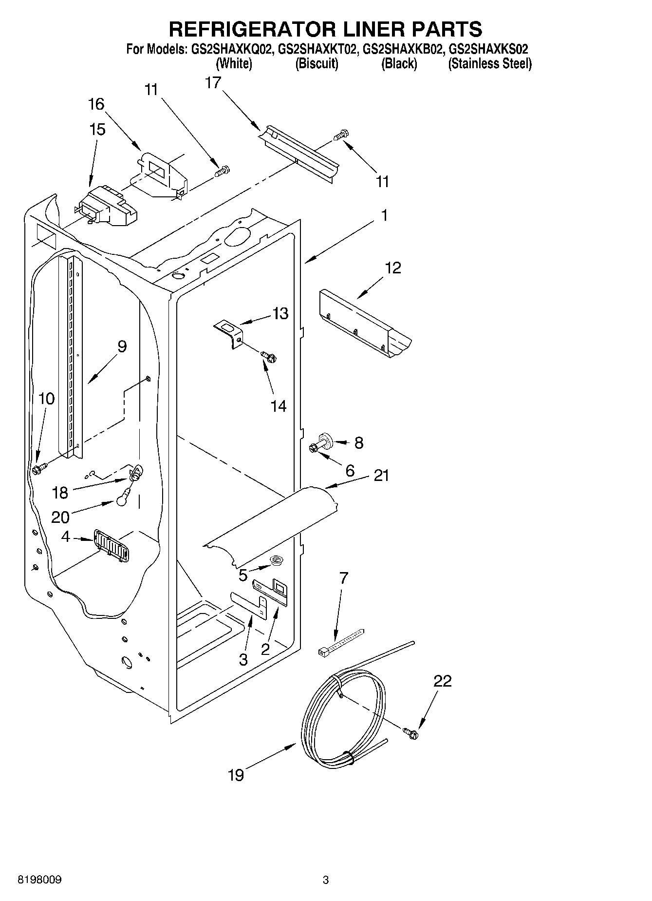 02 - REFRIGERATOR LINER PARTS