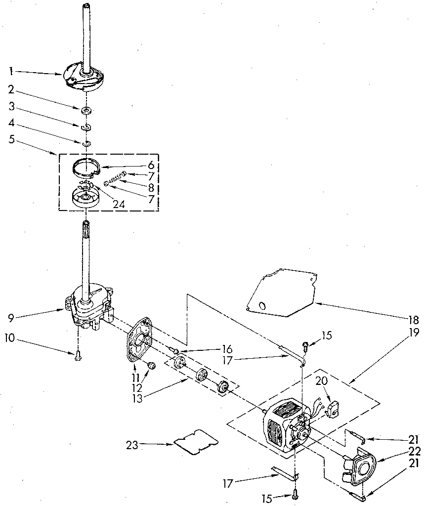 BRAKE, CLUTCH, GEARCASE, MOTOR AND PUMP