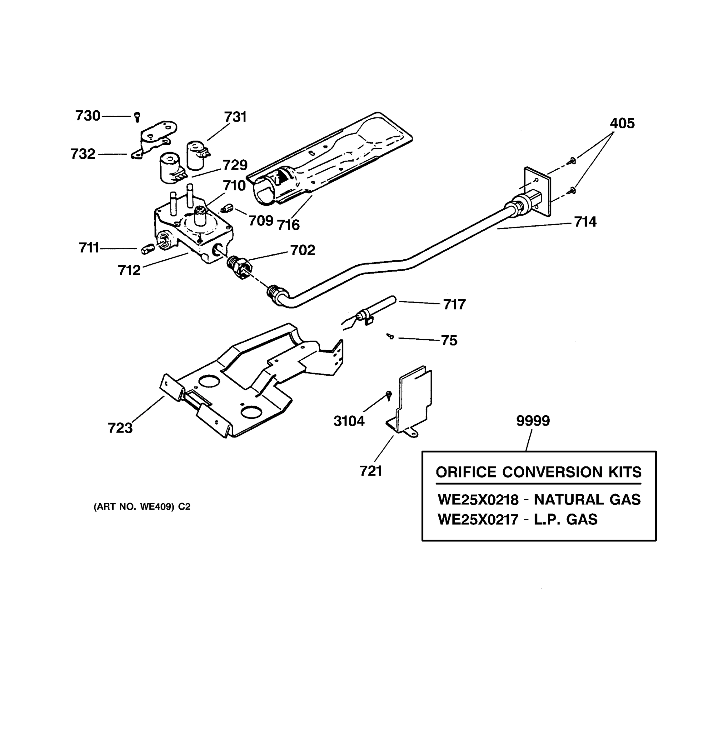 GAS VALVE & BURNER ASSEMBLY