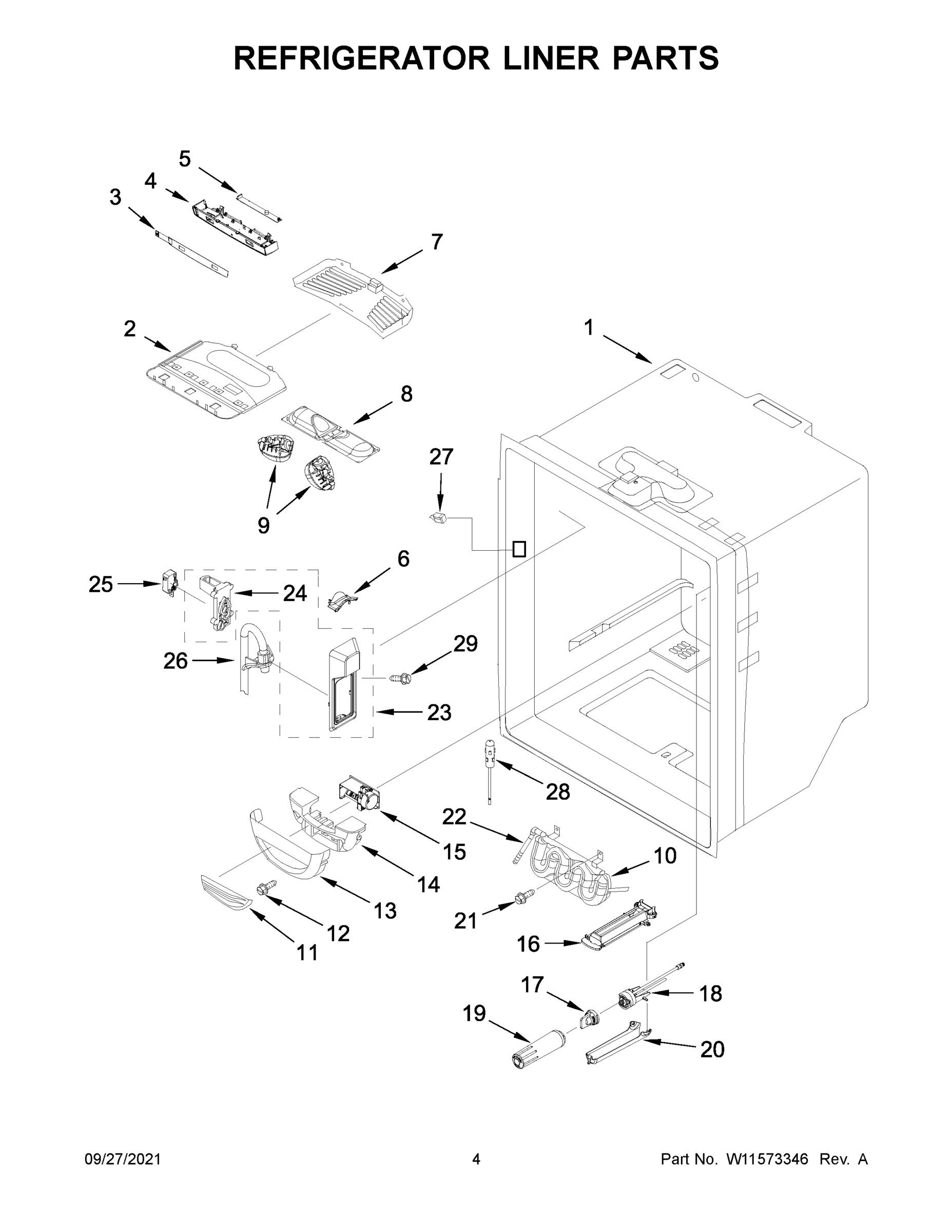 03 - REFRIGERATOR LINER PARTS