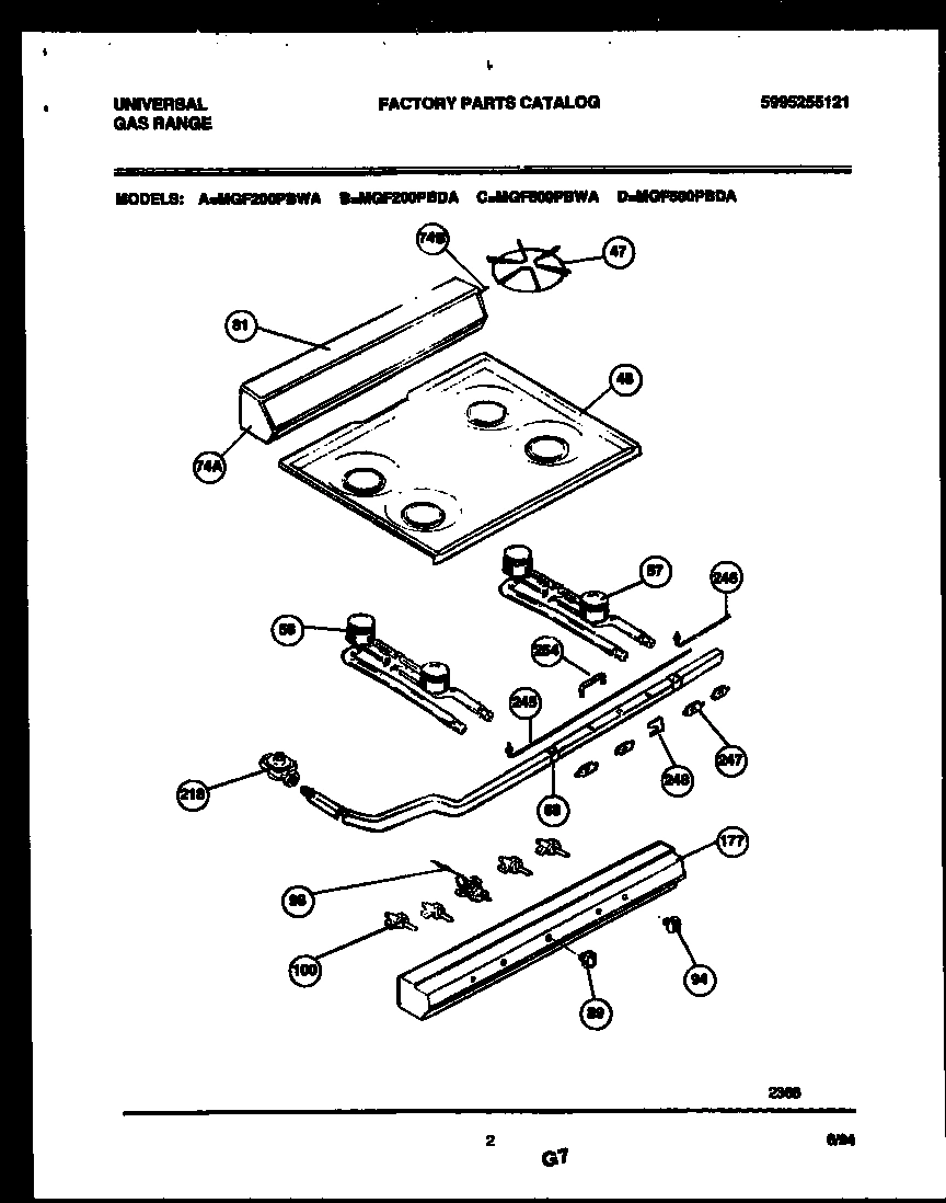 02 - BACKGUARD, COOKTOP AND BURNER PARTS