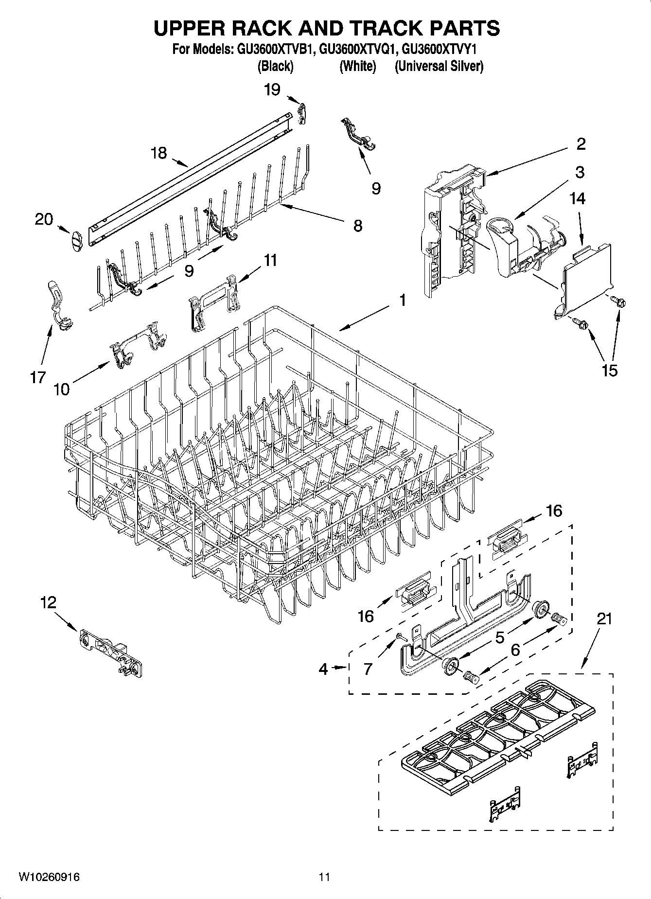 09 - UPPER RACK AND TRACK PARTS