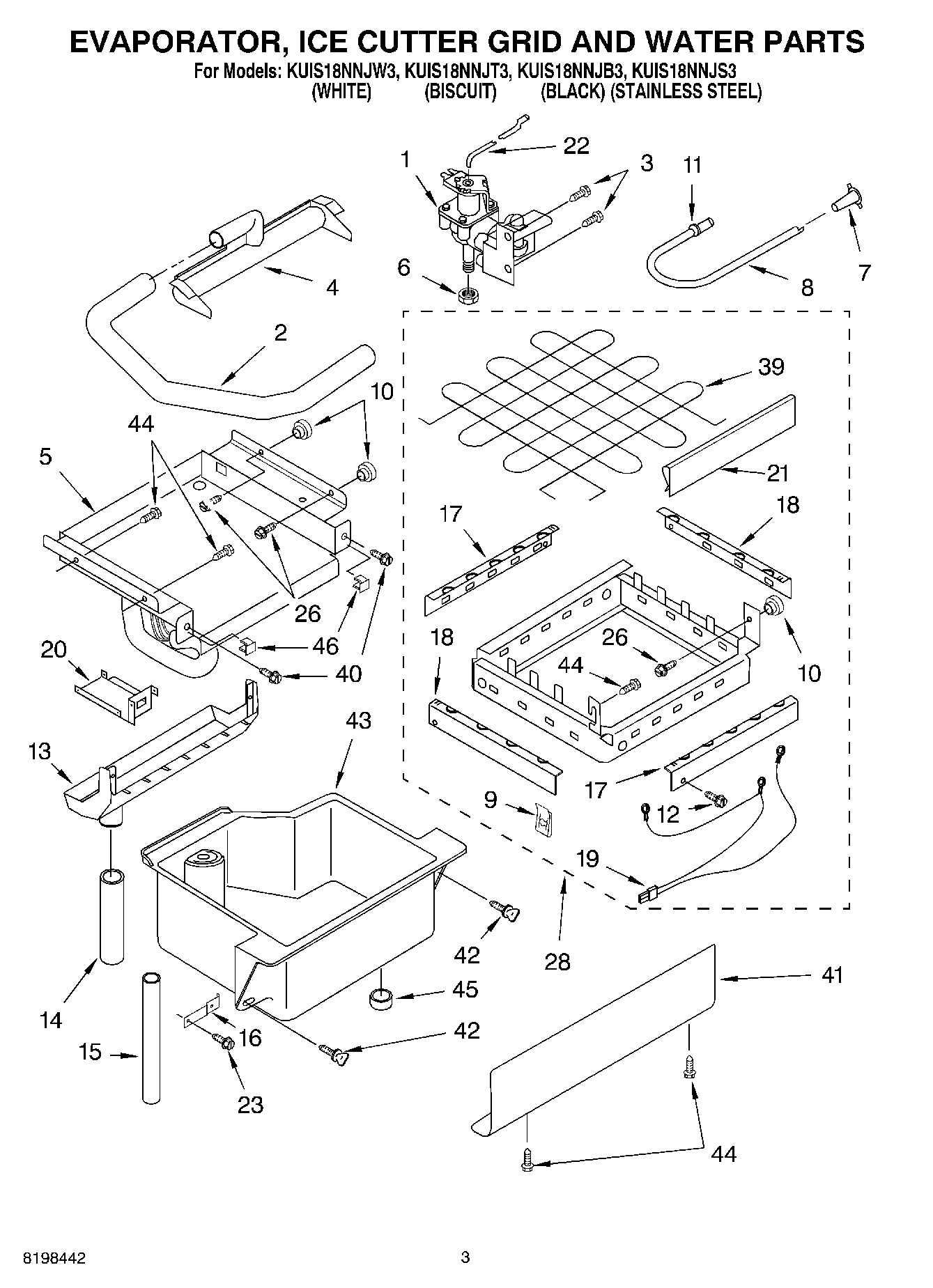 02 - EVAPORATOR ICE CUTTER GRID AND WATER PARTS