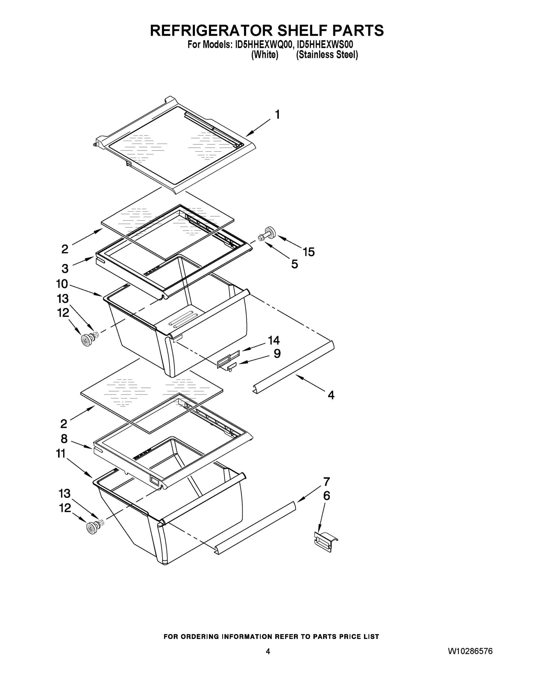 03 - REFRIGERATOR SHELF PARTS