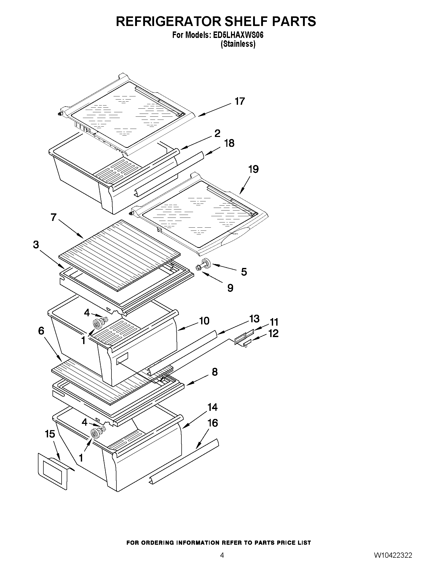 03 - REFRIGERATOR SHELF PARTS