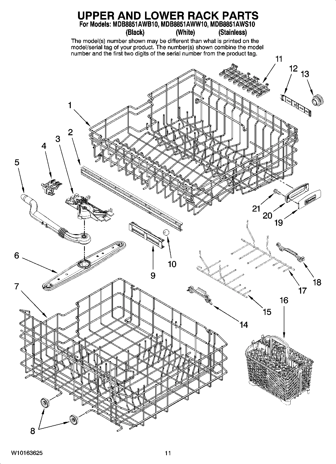 09 - UPPER AND LOWER RACK PARTS