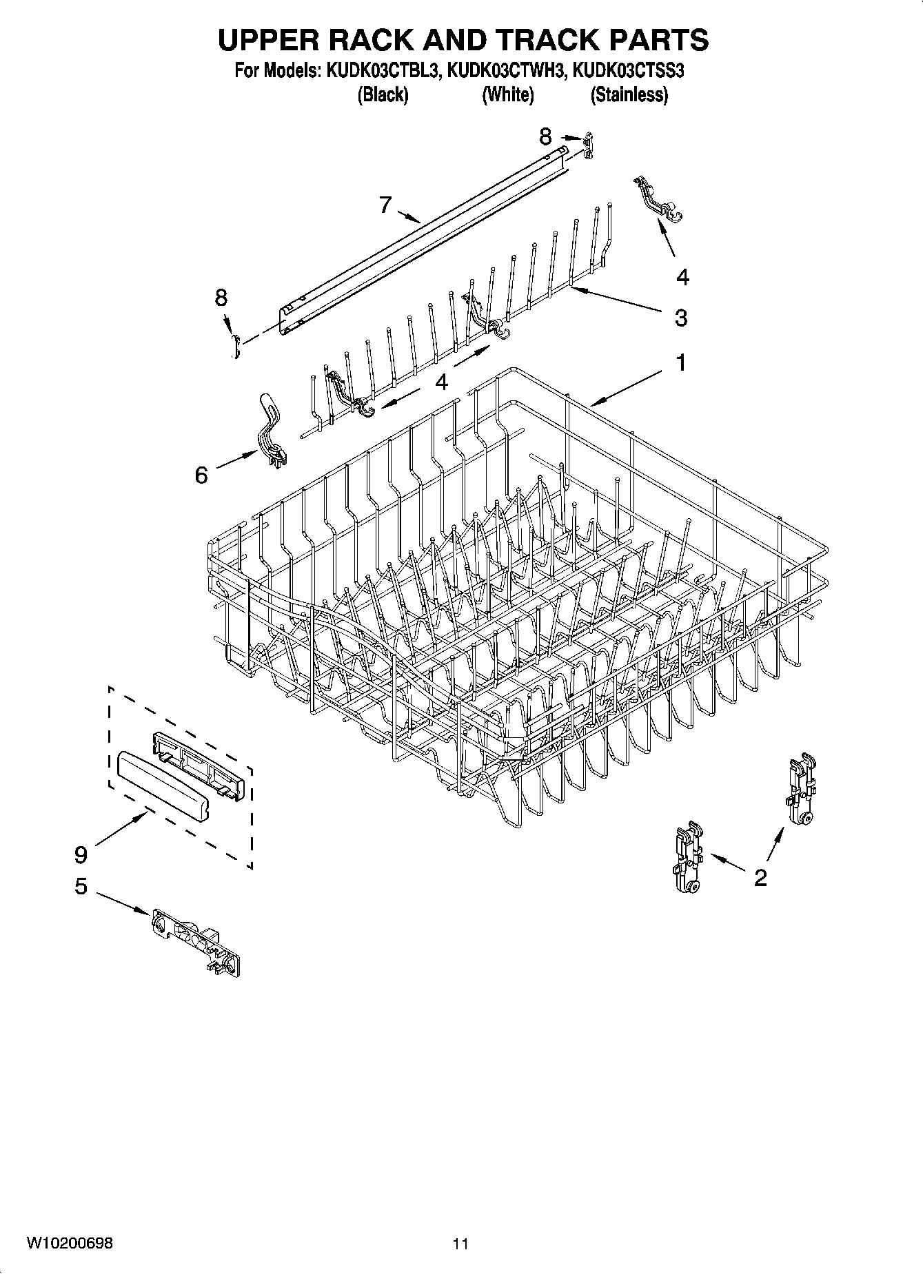 09 - UPPER RACK AND TRACK PARTS
