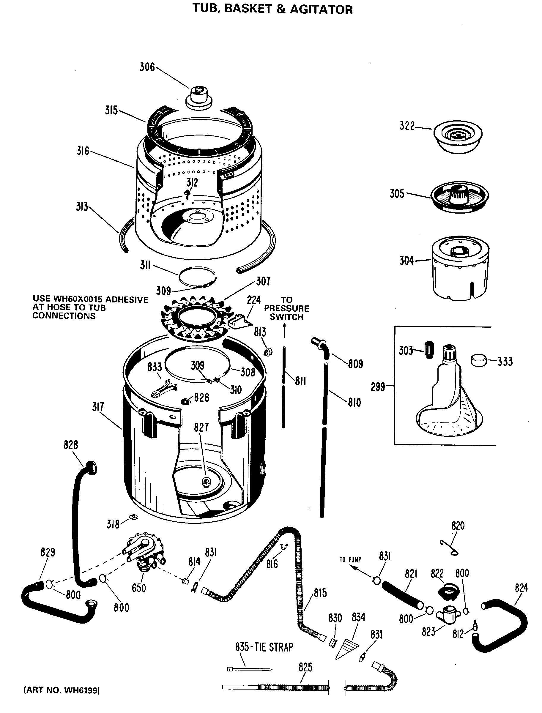 TUB, BASKET & AGITATOR