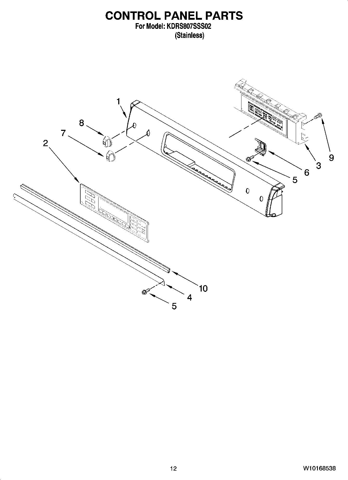 09 - CONTROL PANEL PARTS, OPTIONAL PARTS (NOT INCLUDED)