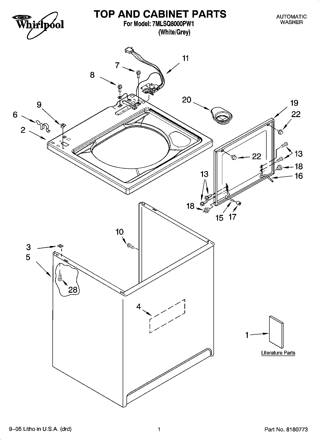 01 - TOP AND CABINET PARTS